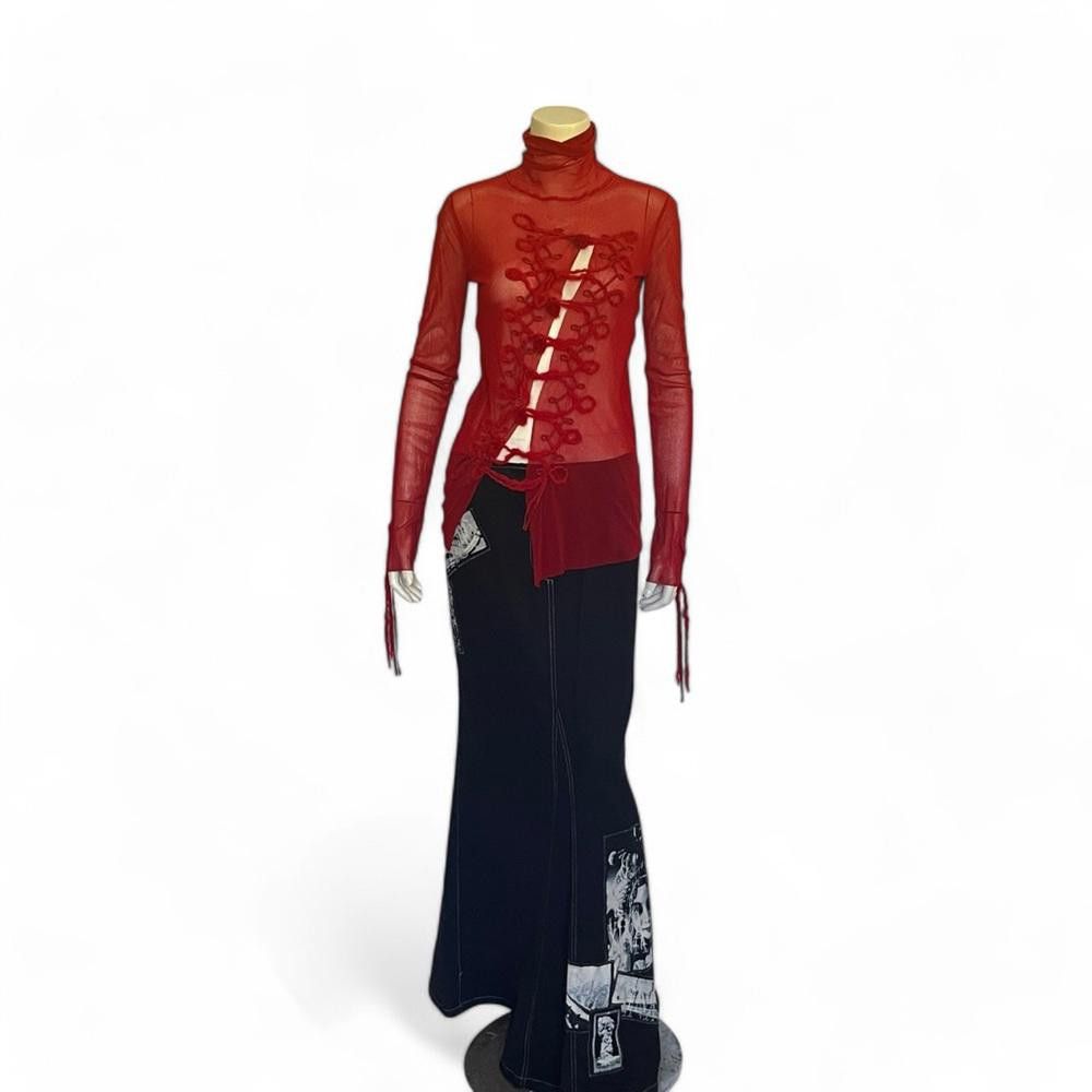 Jean Paul Gaultier Jean Paul Gaultier Sheer Asymmetric Turtleneck Blouse Size L Size L / US 10 / IT 46 - 3 Thumbnail