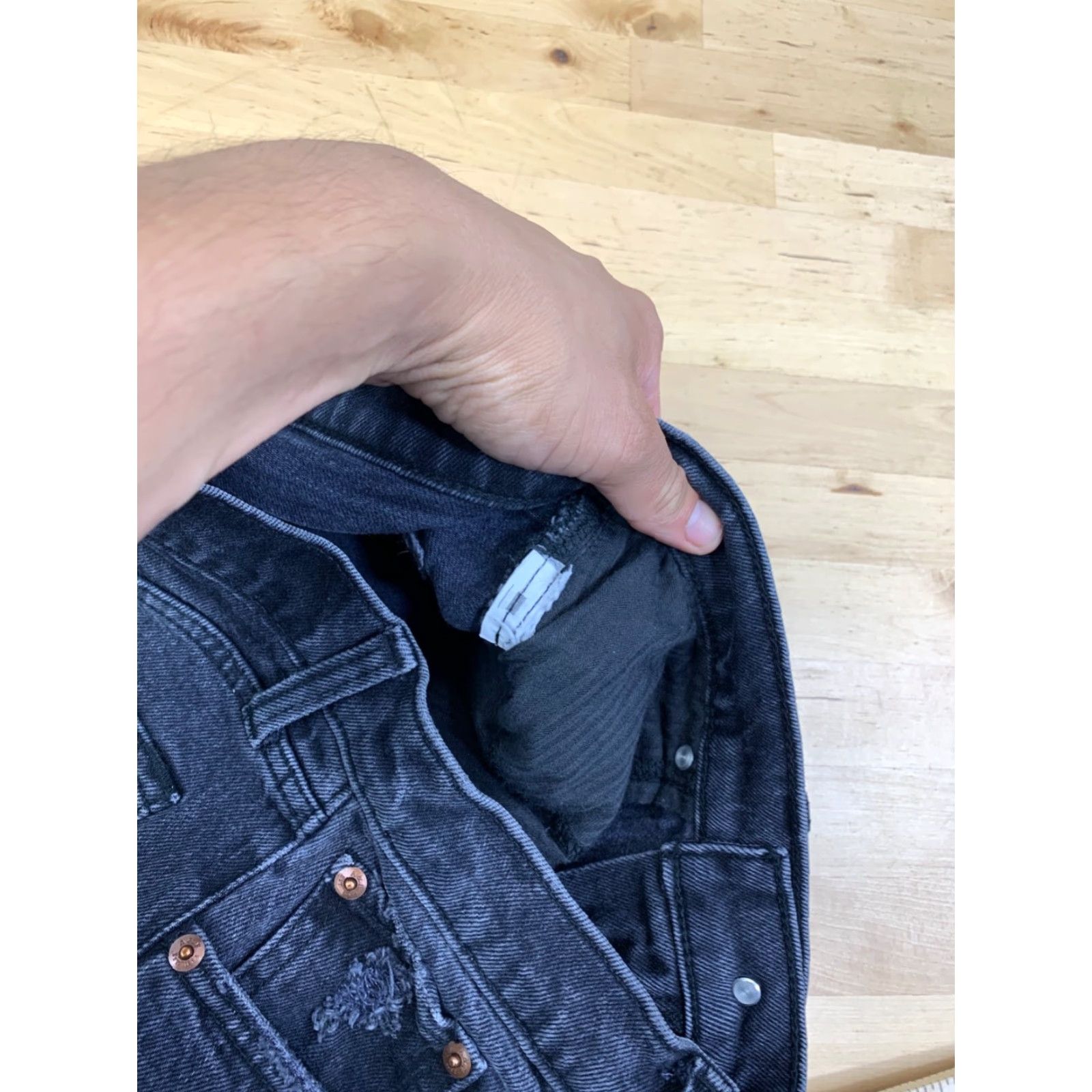Abercrombie & Fitch Abercrombie & Fitch 90s Straight High Rise Denim Jeans Womens 26 Black 5-Pocket Design Vintage No Size ONE SIZE - 5 Thumbnail