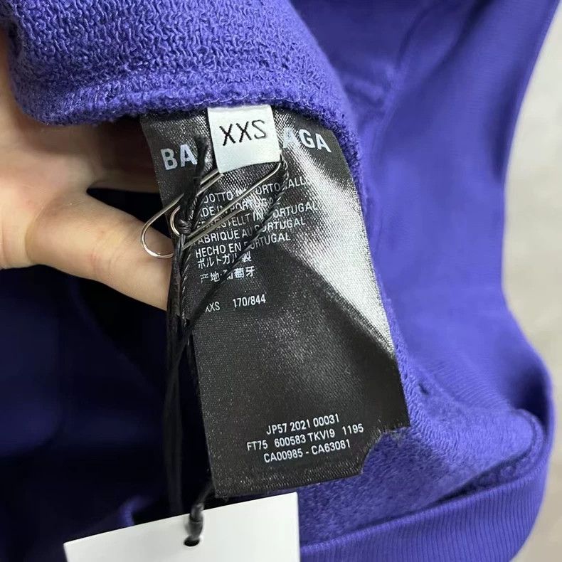 Balenciaga Balenciaga Blue letter print embroidered hooded long sleev Size US XXS / EU 40 - 3 Thumbnail