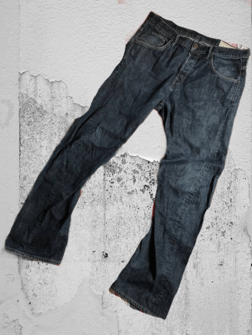 Allsaints Dirty Painted Distressed Thrashed Faded Baggy Jeans Y2K Size US 32 / EU 48 - 1 Thumbnail