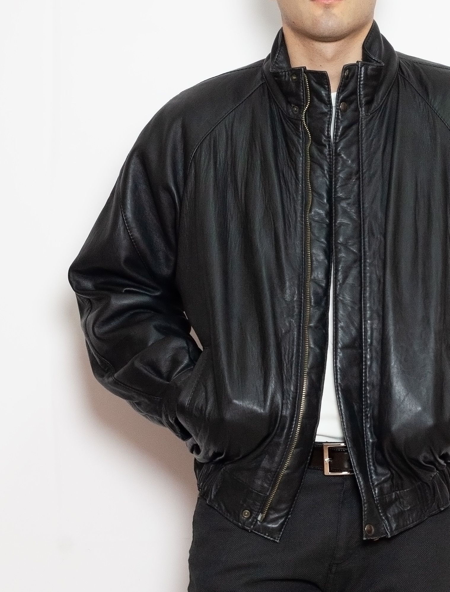Vintage Vintage leather jacket made in Italy AA02 Size US L / EU 52-54 / 3 - 6 Thumbnail