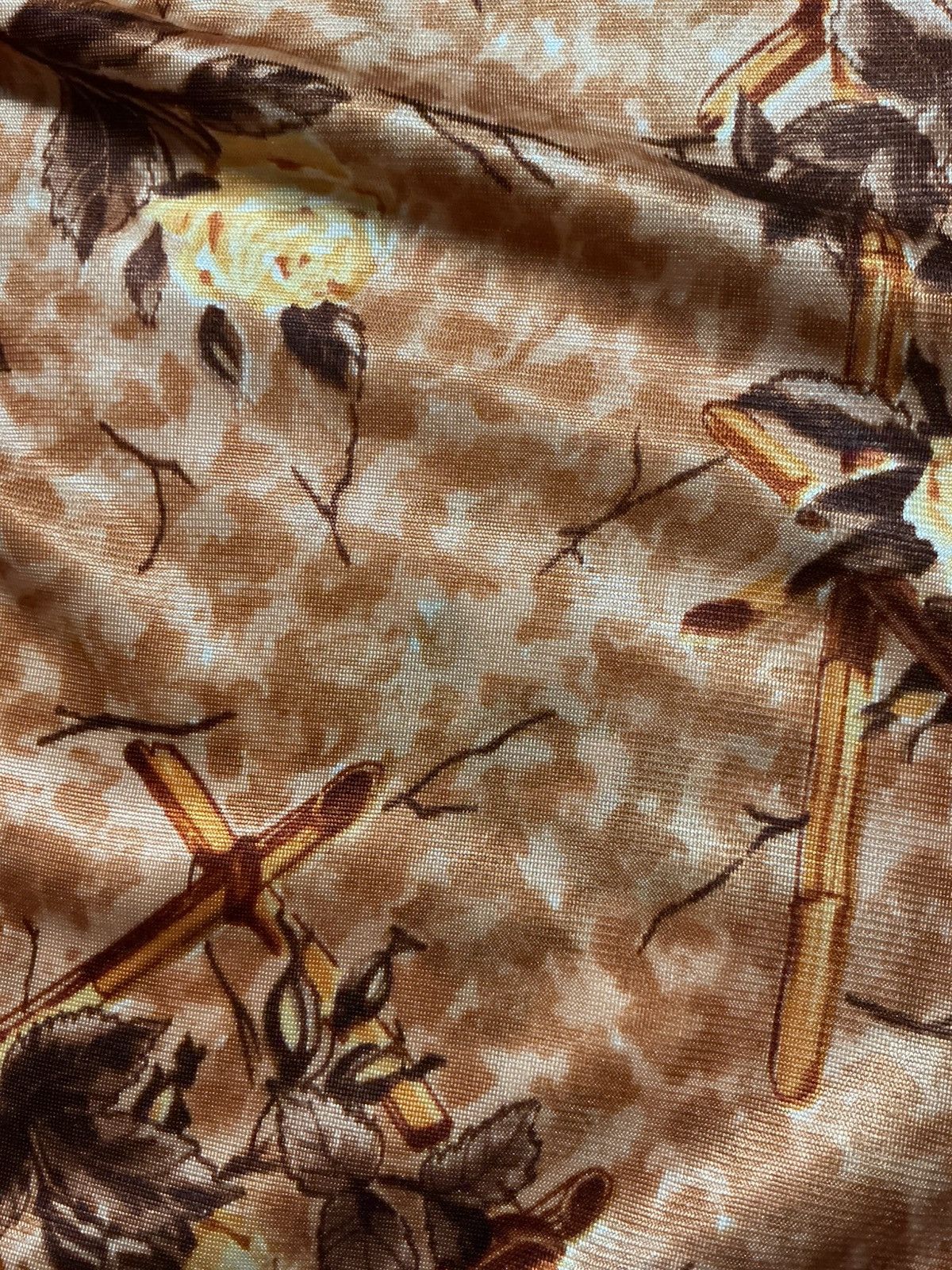 Vintage 1970s Dude By Cambridge Rose Flower Bamboo Polyester Shirt Size US S / EU 44-46 / 1 - 7 Thumbnail