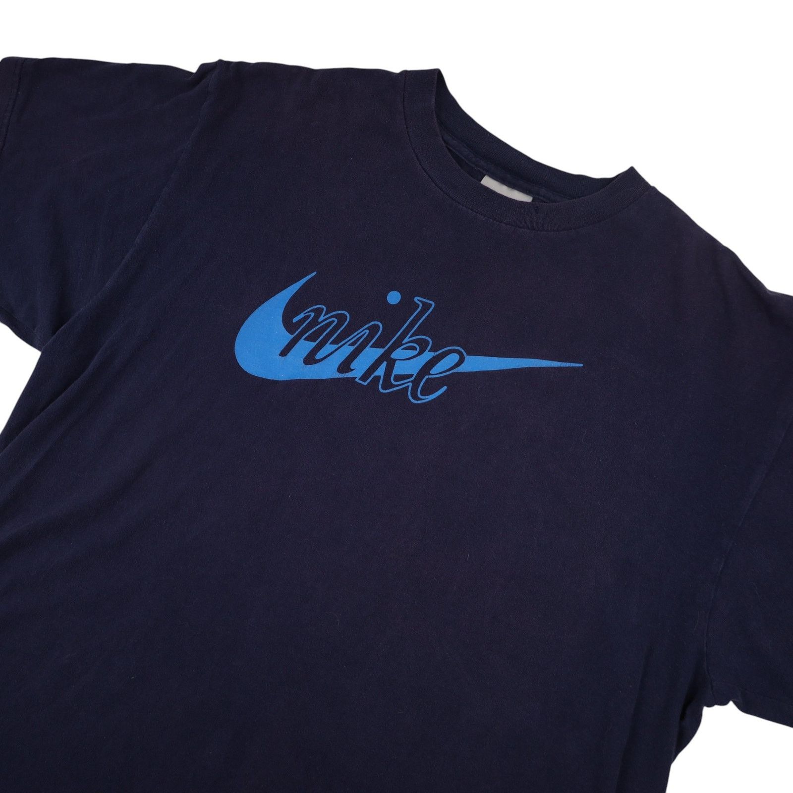 Nike × Vintage Vintage Y2k Nike Spellout Swoosh Faded Graphic T Shirt Size US L / EU 52-54 / 3 - 2 Thumbnail