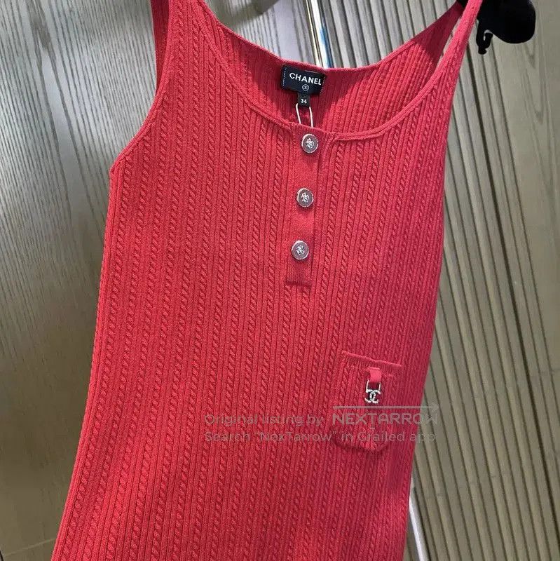 Chanel Chanel Red Cotton Blend Women's Pullover . Size S / US 4 / IT 40 - 4 Thumbnail