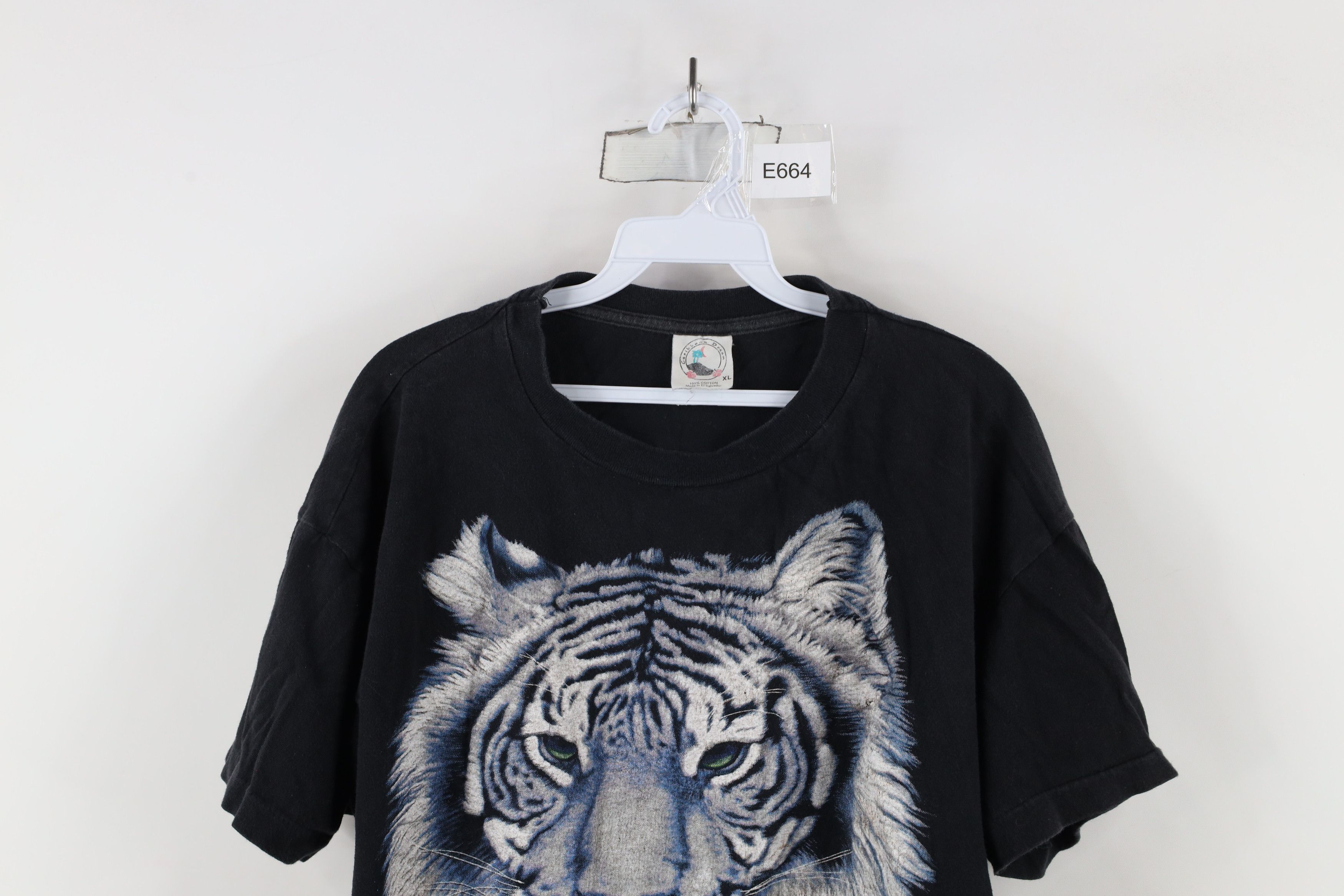 Vintage Vintage 90s Streetwear White Tiger Big Cat T-Shirt Black Size XL / US 12-14 / IT 48-50 - 2 Thumbnail