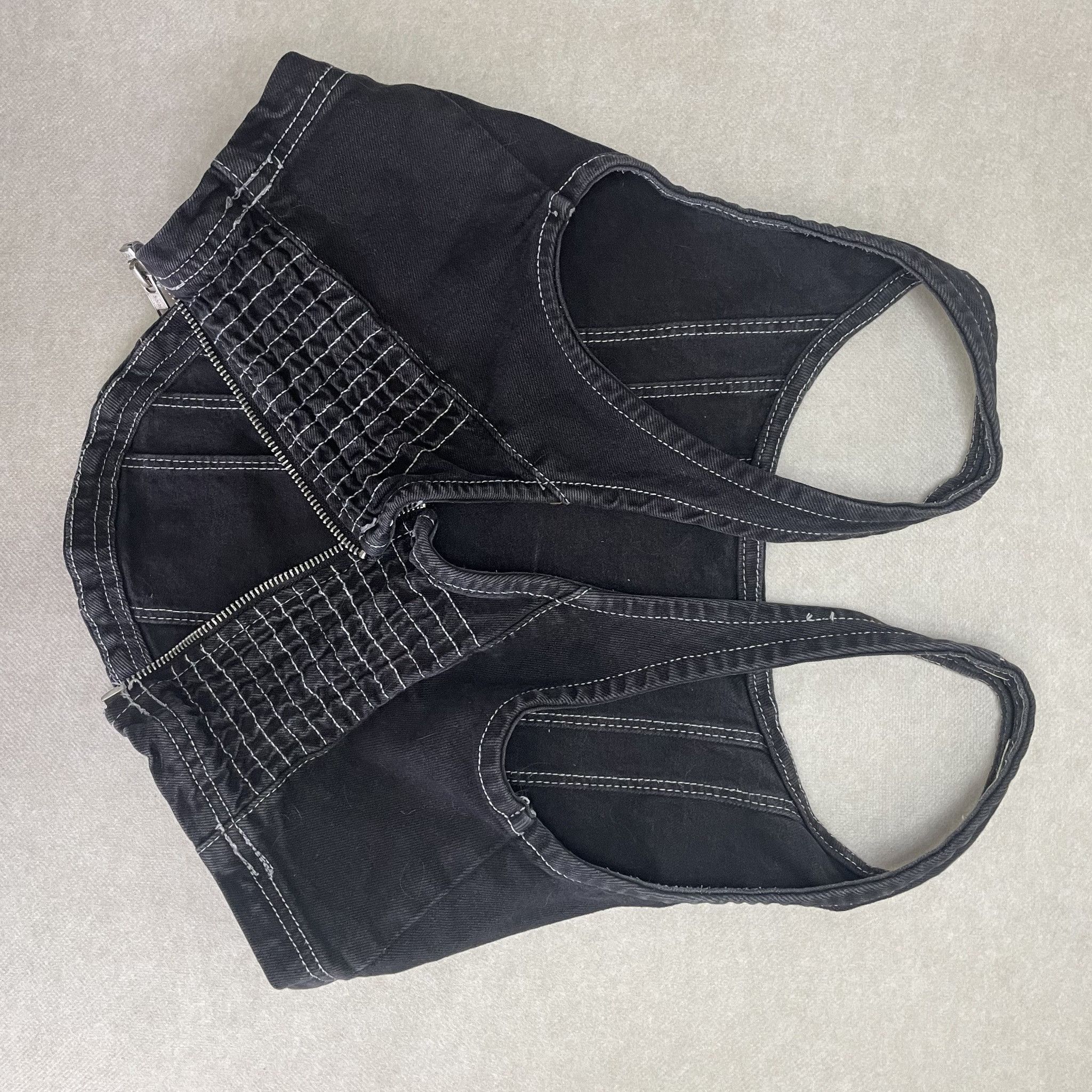 Other Black Denim Corset Top - Contrast Stitching Size S / US 4 / IT 40 - 4 Thumbnail