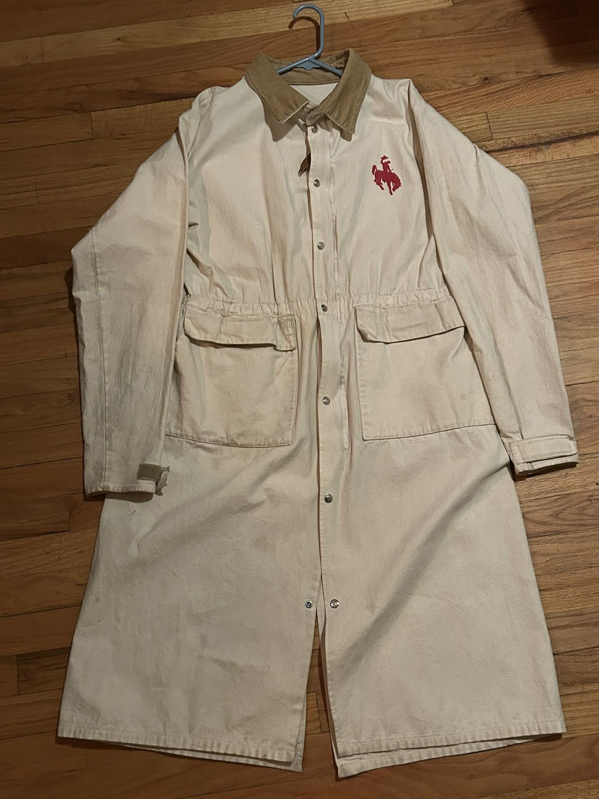 image of Vintage 1990S Wyoming Centennial Trench Coat in Beige, Men's (Size Large)