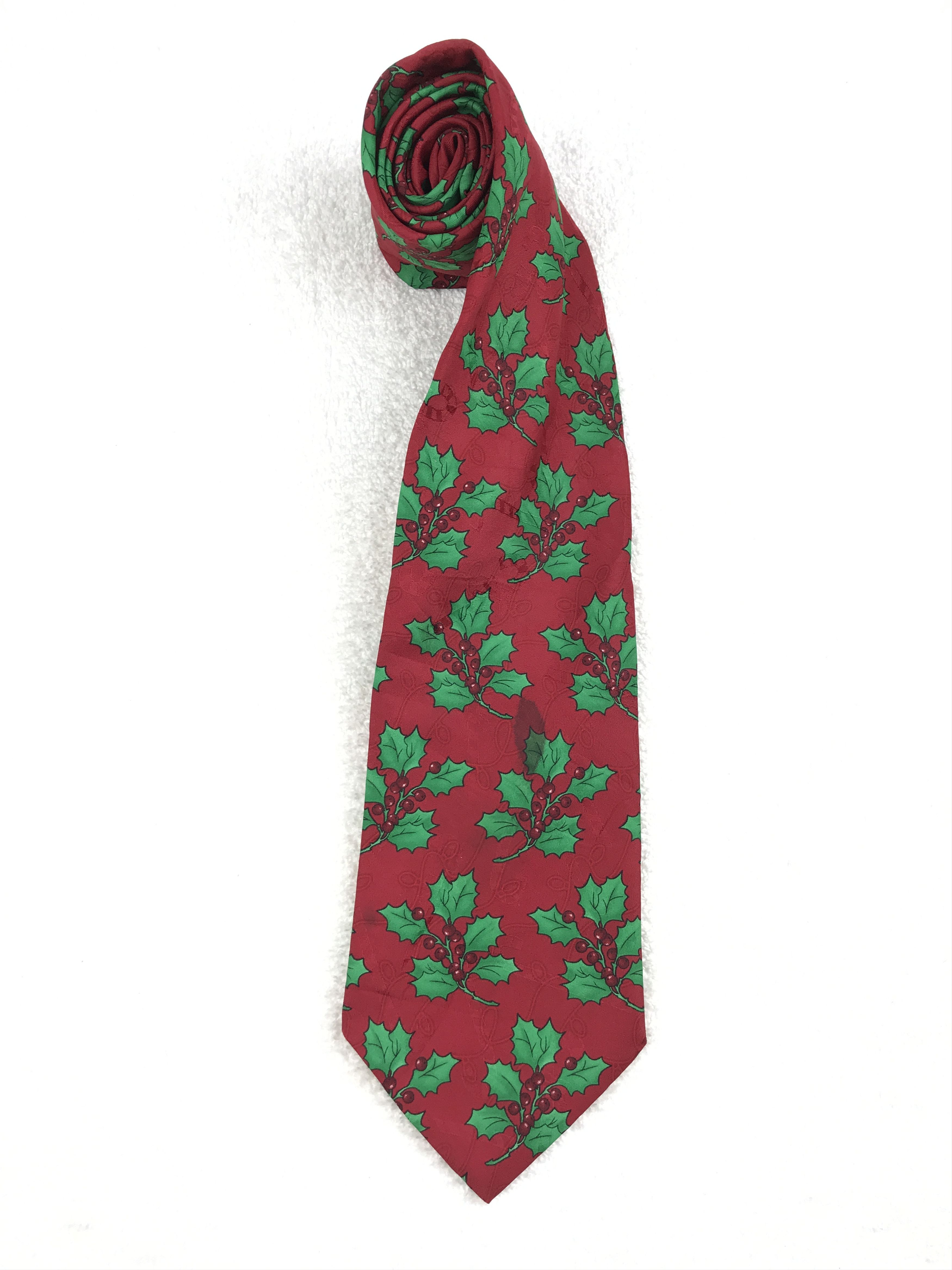 Designer × Vintage Vintage Yule Tie Greetings 100% Polyester Necktie Size ONE SIZE - 2 Thumbnail