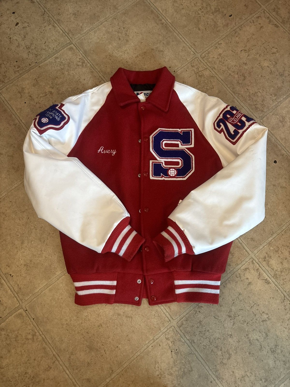 Vintage Vintage Style Varsity Letterman Red Jacket Size US M / EU 48-50 / 2 - 1 Thumbnail