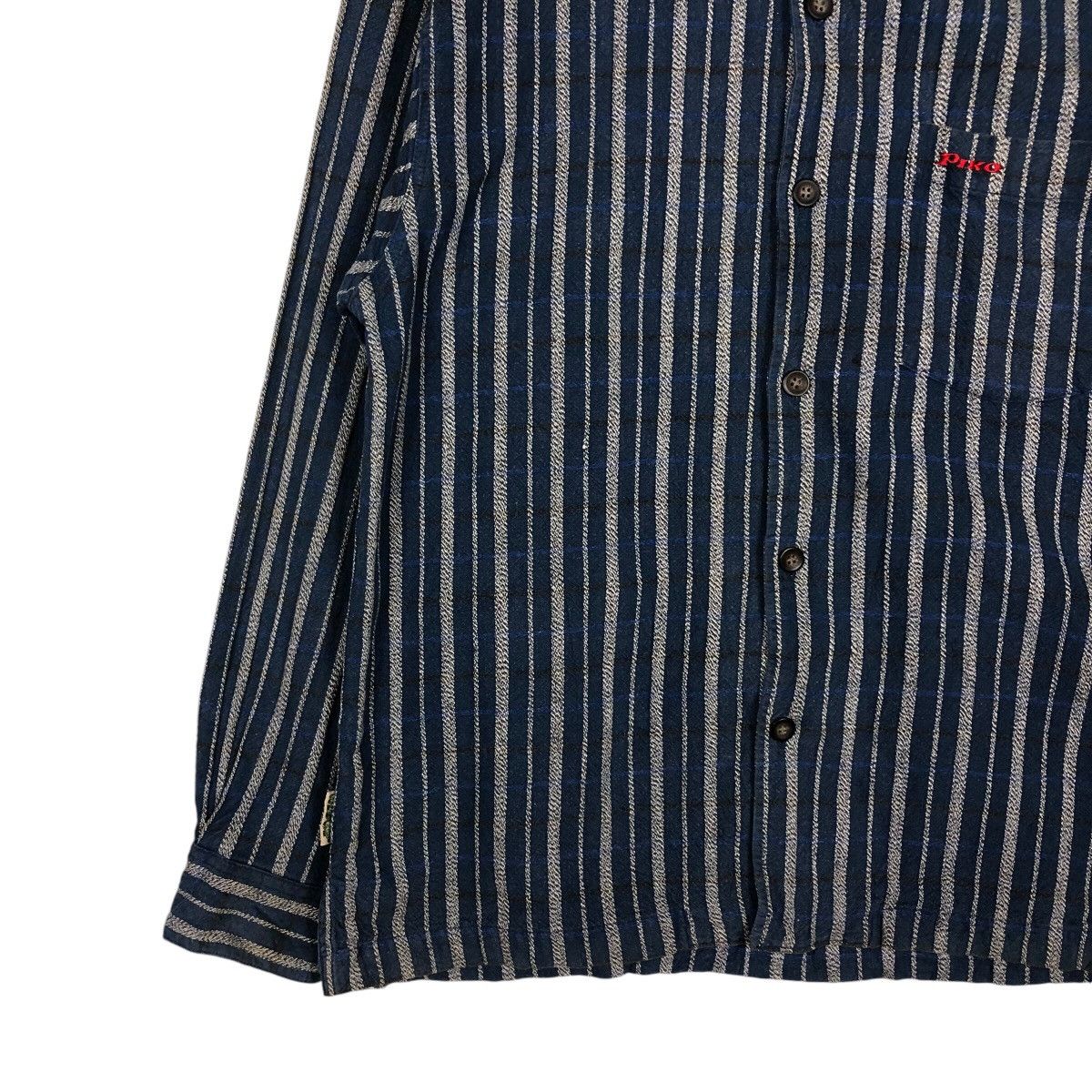 Indigo 📌Vintage Indigo Button Jacket Piko Striped Hickory Design Size US L / EU 52-54 / 3 - 5 Thumbnail