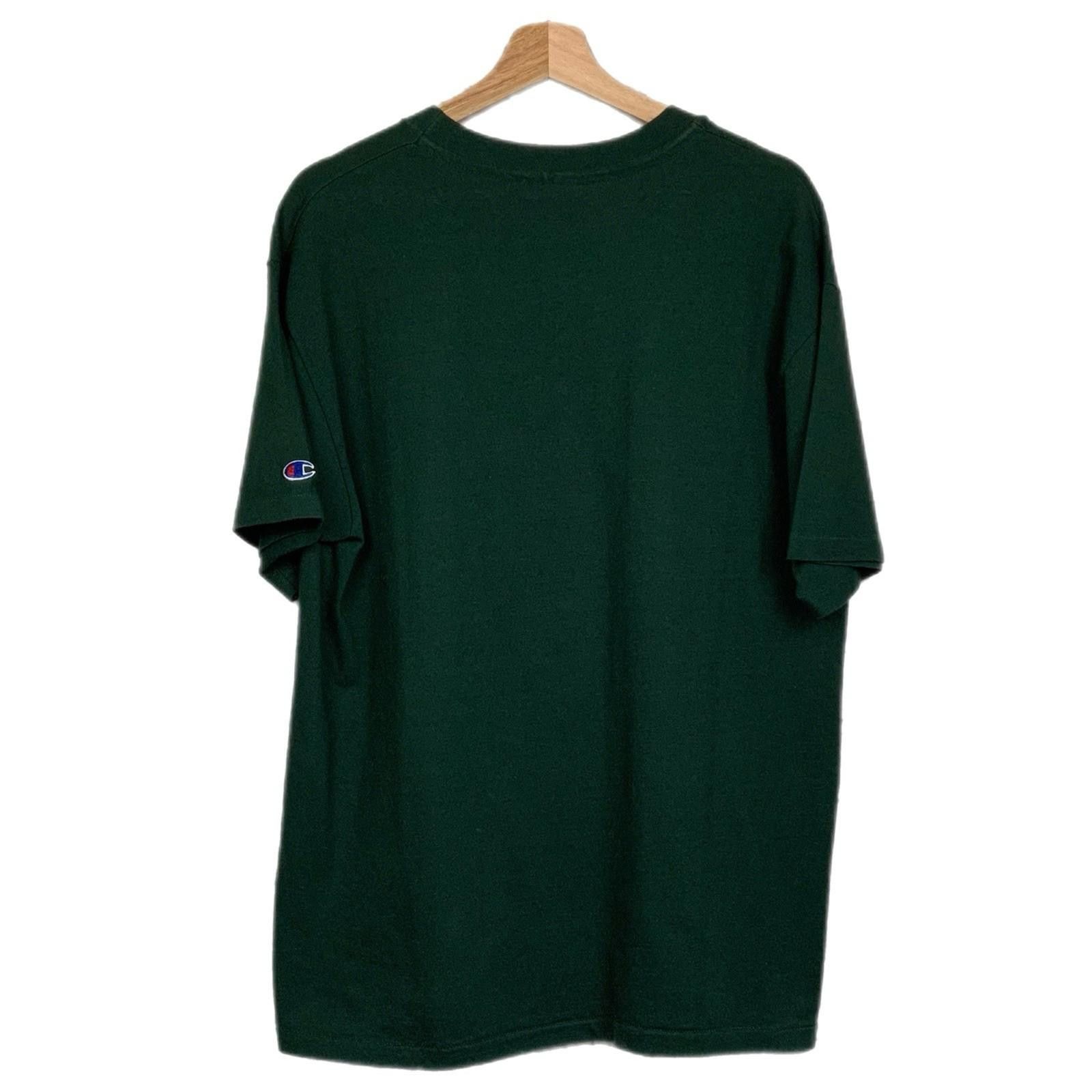 Champion Vintage 90s Champion Brand C Logo Dark Green T Shirt Large Size US XL / EU 56 / 4 - 4 Thumbnail