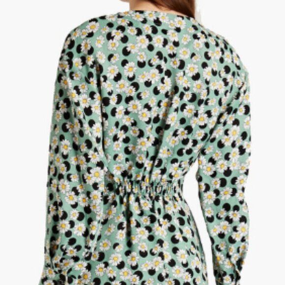 Sandro Dress Polka dot Floral Ruched Pleated back Partially ela Size M / US 6-8 / IT 42-44 - 4 Thumbnail