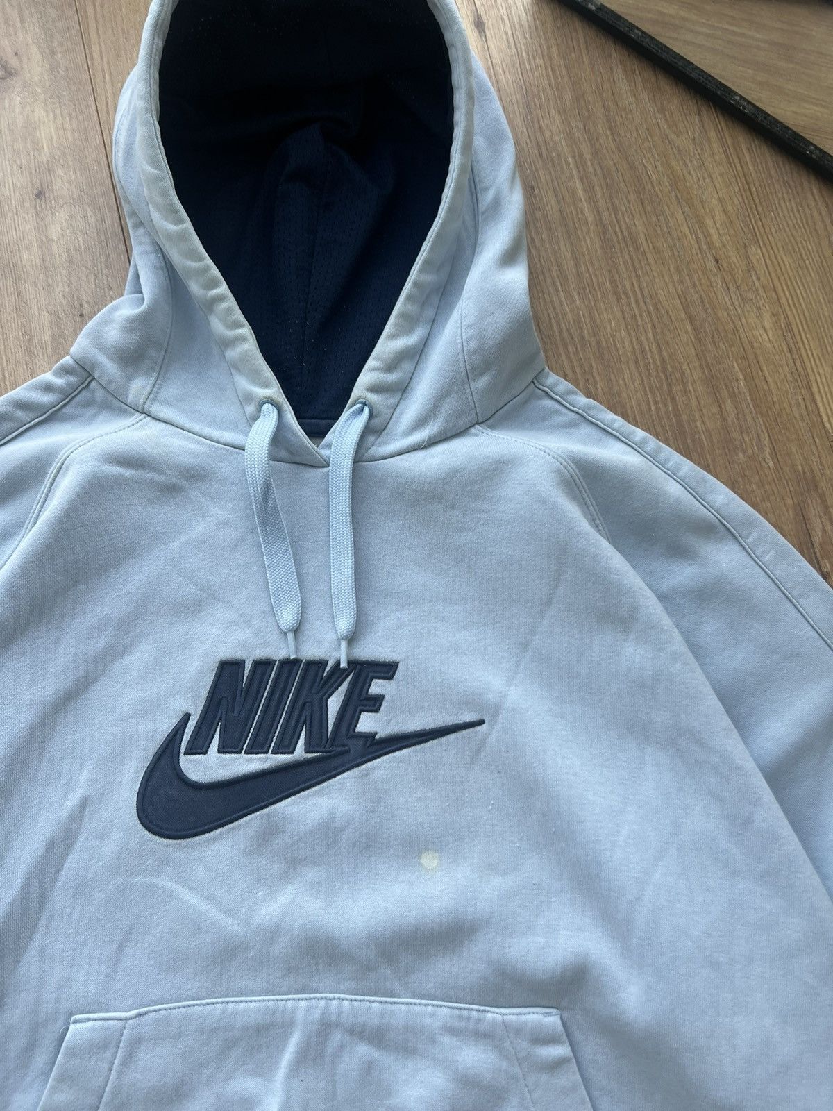 Nike 00’s NIKE SPELLOUT CENTR SWOOSH Y2K DISTRESSED HOODIE Size US XL / EU 56 / 4 - 4 Thumbnail