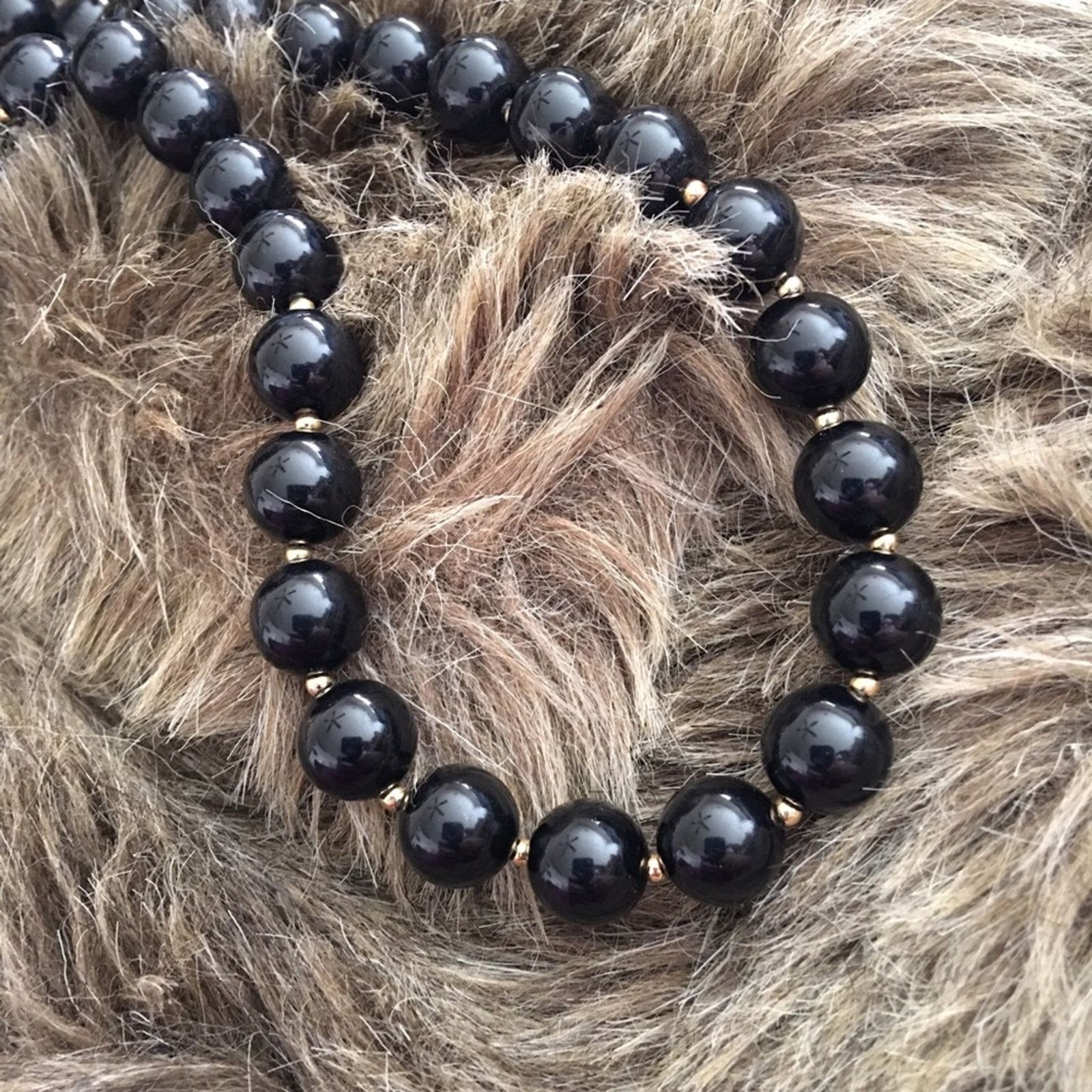 Vintage Vintage black glass pearl bead necklace Size ONE SIZE - 7 Thumbnail