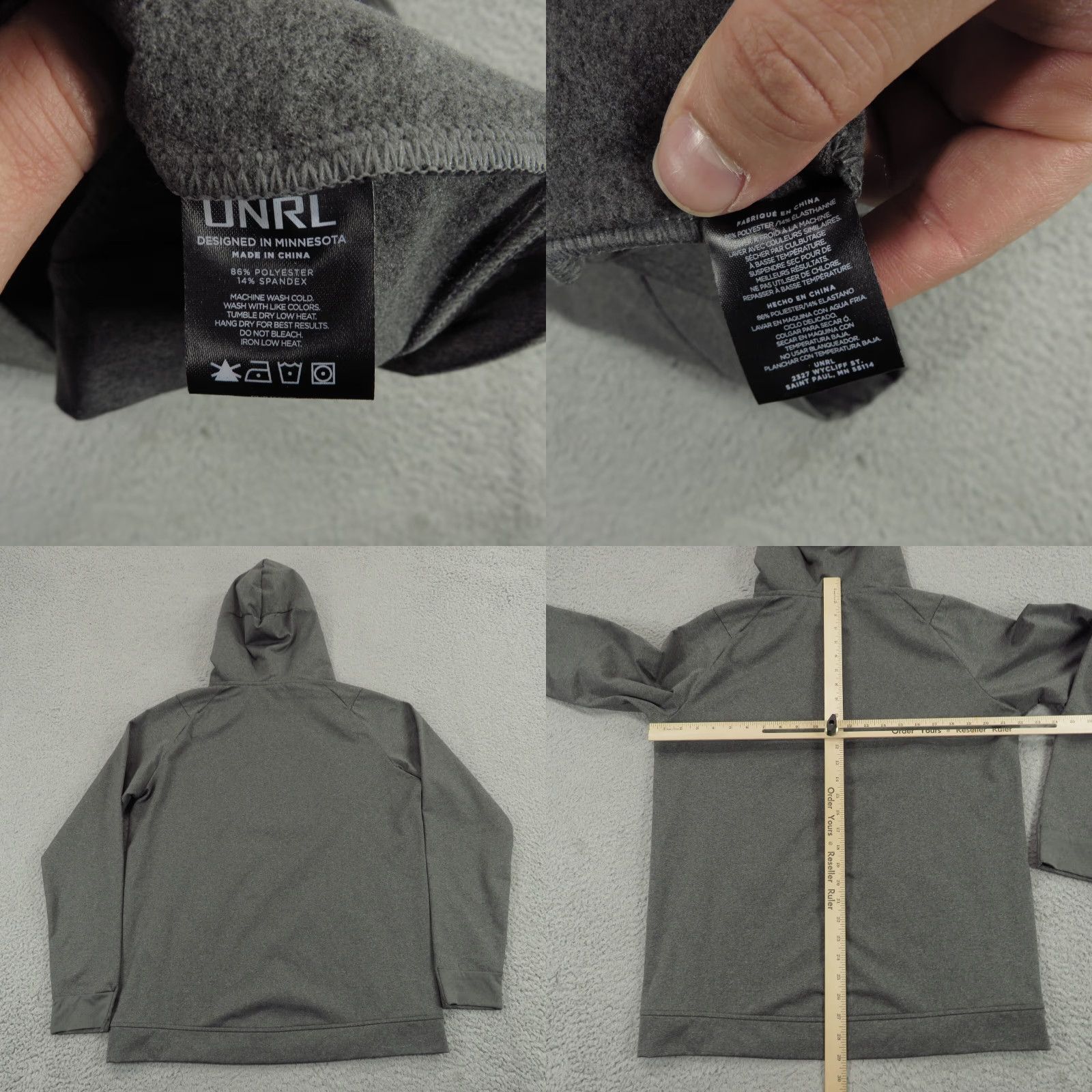 Vintage UNRL Hoodie Mens Medium Crossover Heather Grey Shady Roost Canada Canadian Hunt Shirt? Size US M / EU 48-50 / 2 - 8 Thumbnail