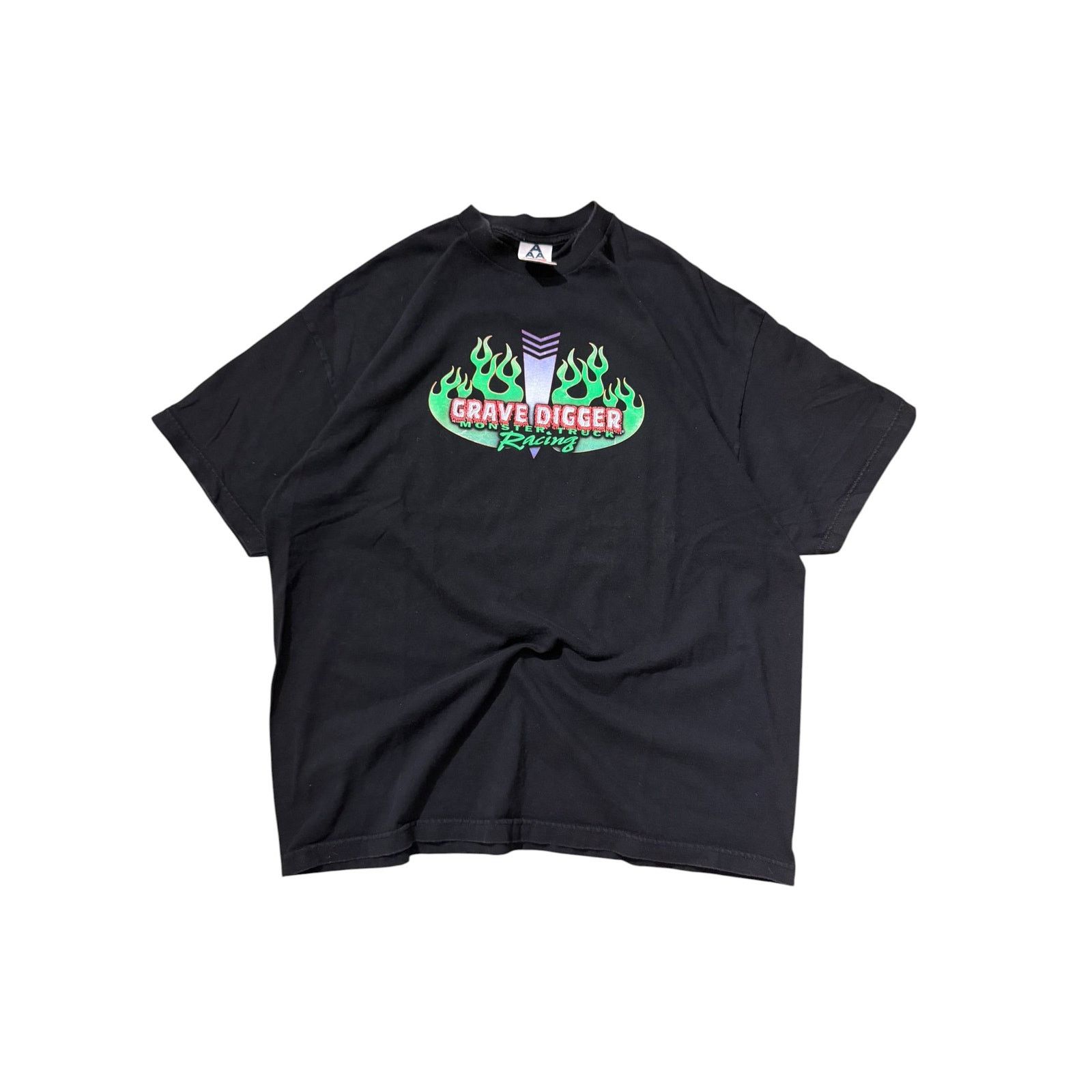 Vintage Vintage Grave Digger Monster Truck Racing Tee - Green Flames Size US XXL / EU 58 / 5 - 1 Thumbnail