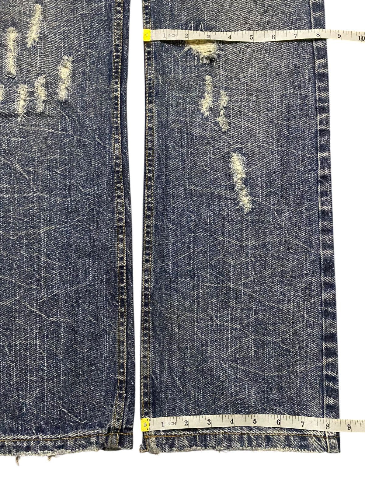 Le Grande Bleu (L.G.B.) Vintage Japanese Brand Thunder Distressed Little Bootcut Size US 35 - 19 Thumbnail