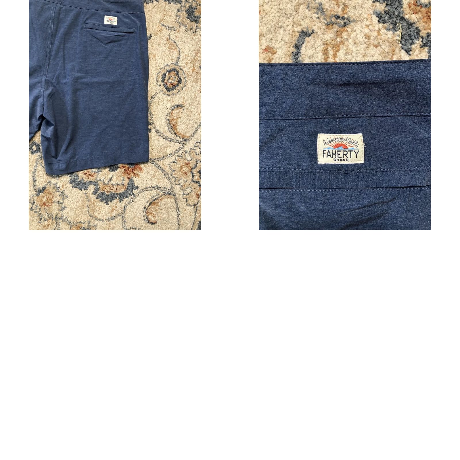 Faherty Faherty Men's 40 All Day Shorts Chino 7 Inseam Blue Casual Summer Beach Performance Lightweight Stretch Pocketed Flat Front Zip Fly Size US 40 / EU 56 - 9 Thumbnail