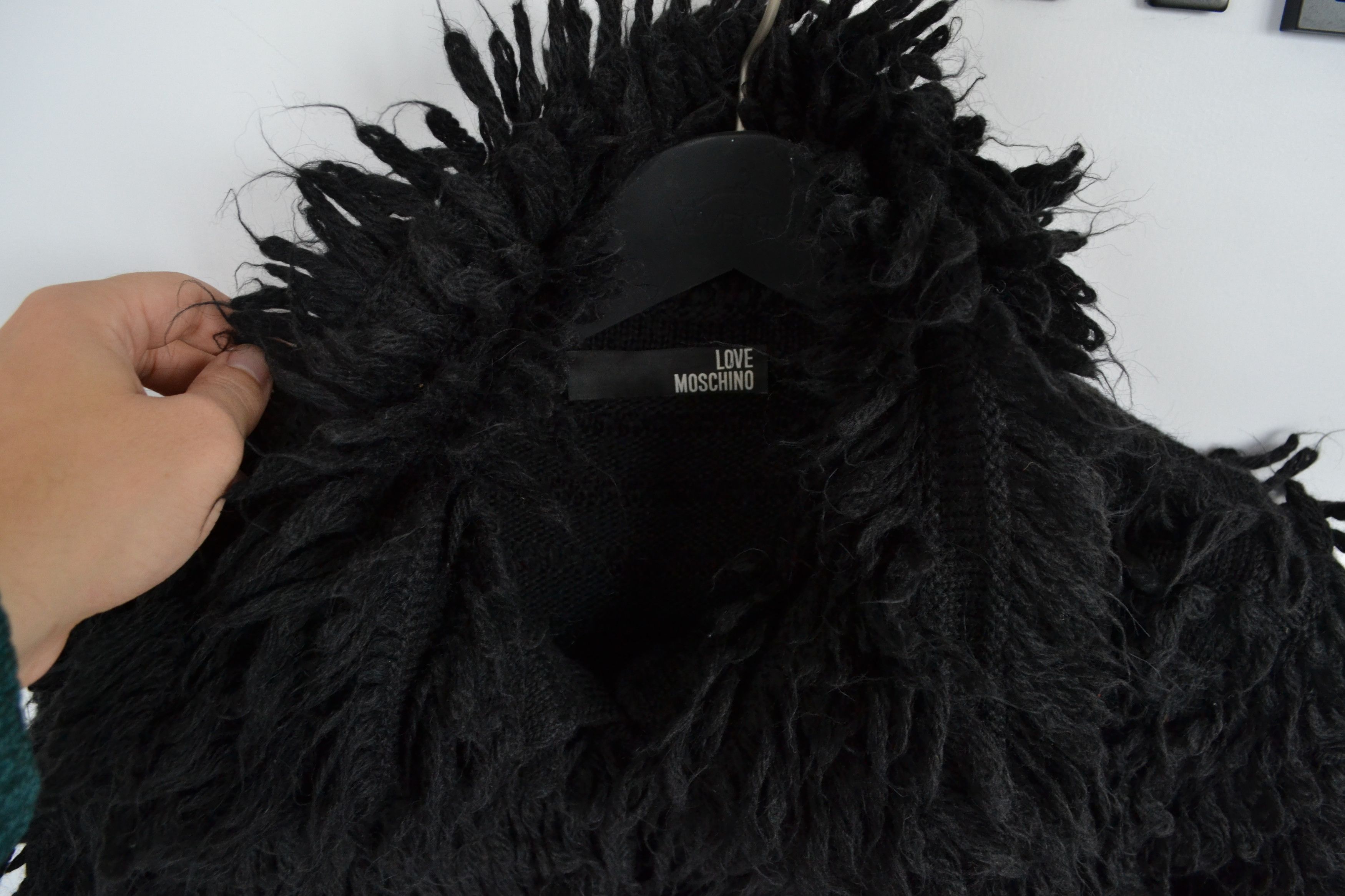 Moschino MOSCHINO Fringe Sweater Wool Cardigan Coat Jacket Black Size S / US 4 / IT 40 - 7 Thumbnail