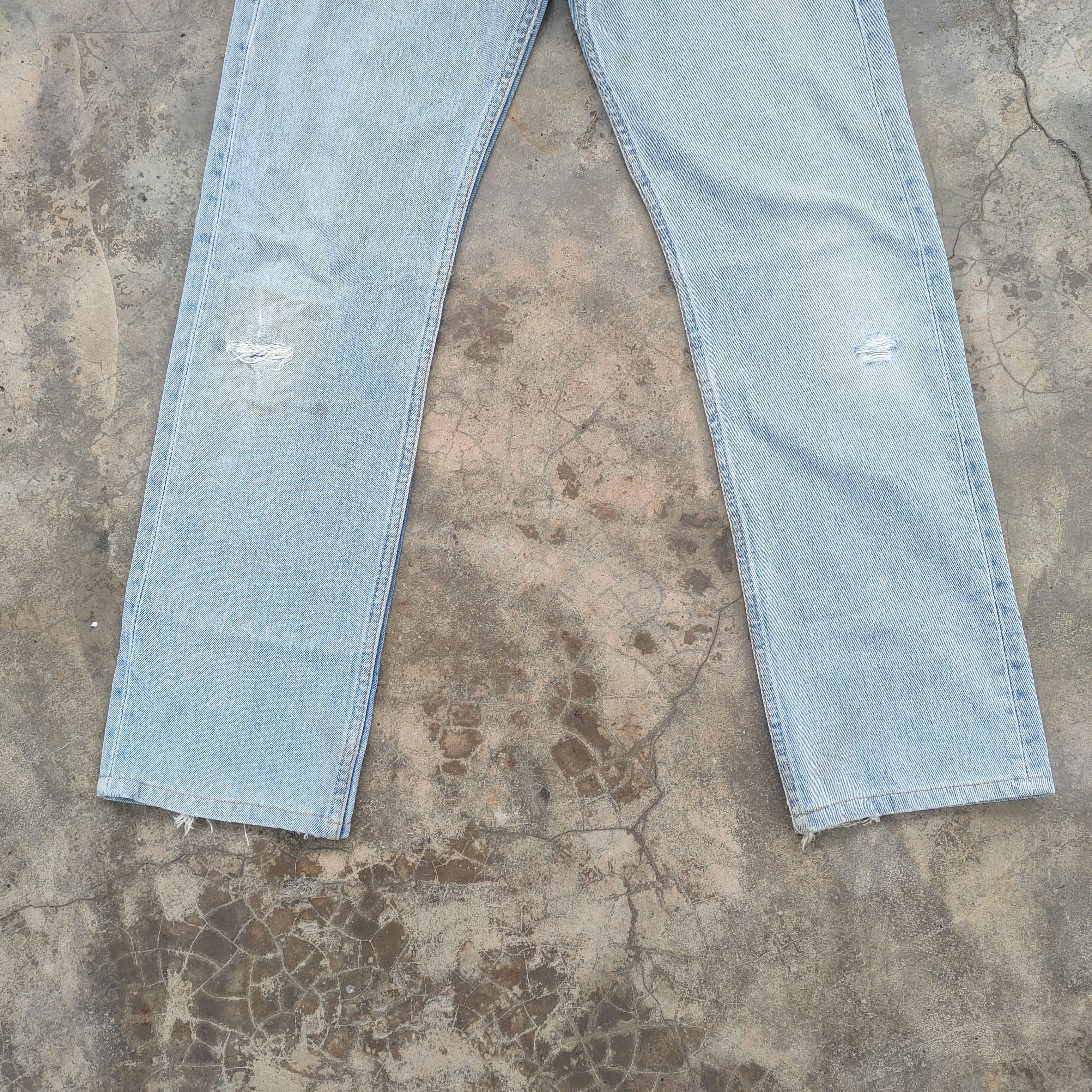 VINTAGE LEVI'S 501 90' FADED WASH DISTRESSED JEANS PANTS