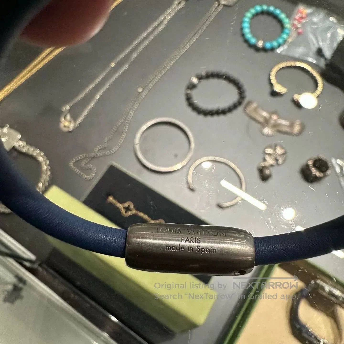 Louis Vuitton Louis Vuitton Men's Logo Metal Leather Bracelet. Size ONE SIZE - 4 Thumbnail