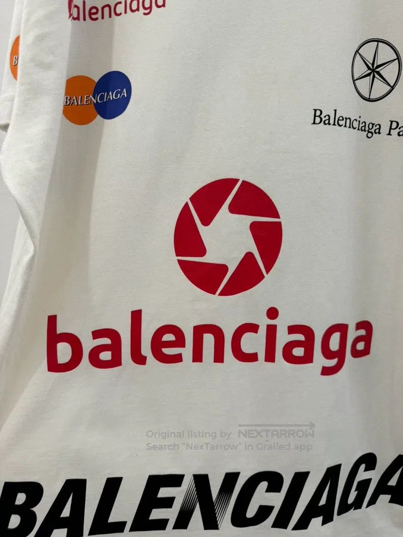 Balenciaga Balenciaga White Racing Multi-Element Full Logo Short Slee Size US S / EU 44-46 / 1 - 4 Thumbnail