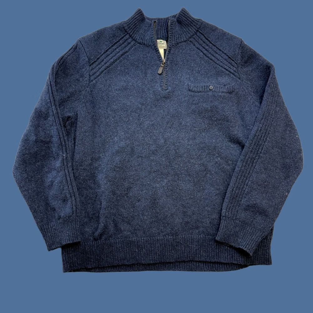 Vintage L.L. Bean Sweater Mens XL Blue Rangely Merino Wool 1/4 Zip Pullover Jumper Casual Size US XL / EU 56 / 4 - 1 Thumbnail