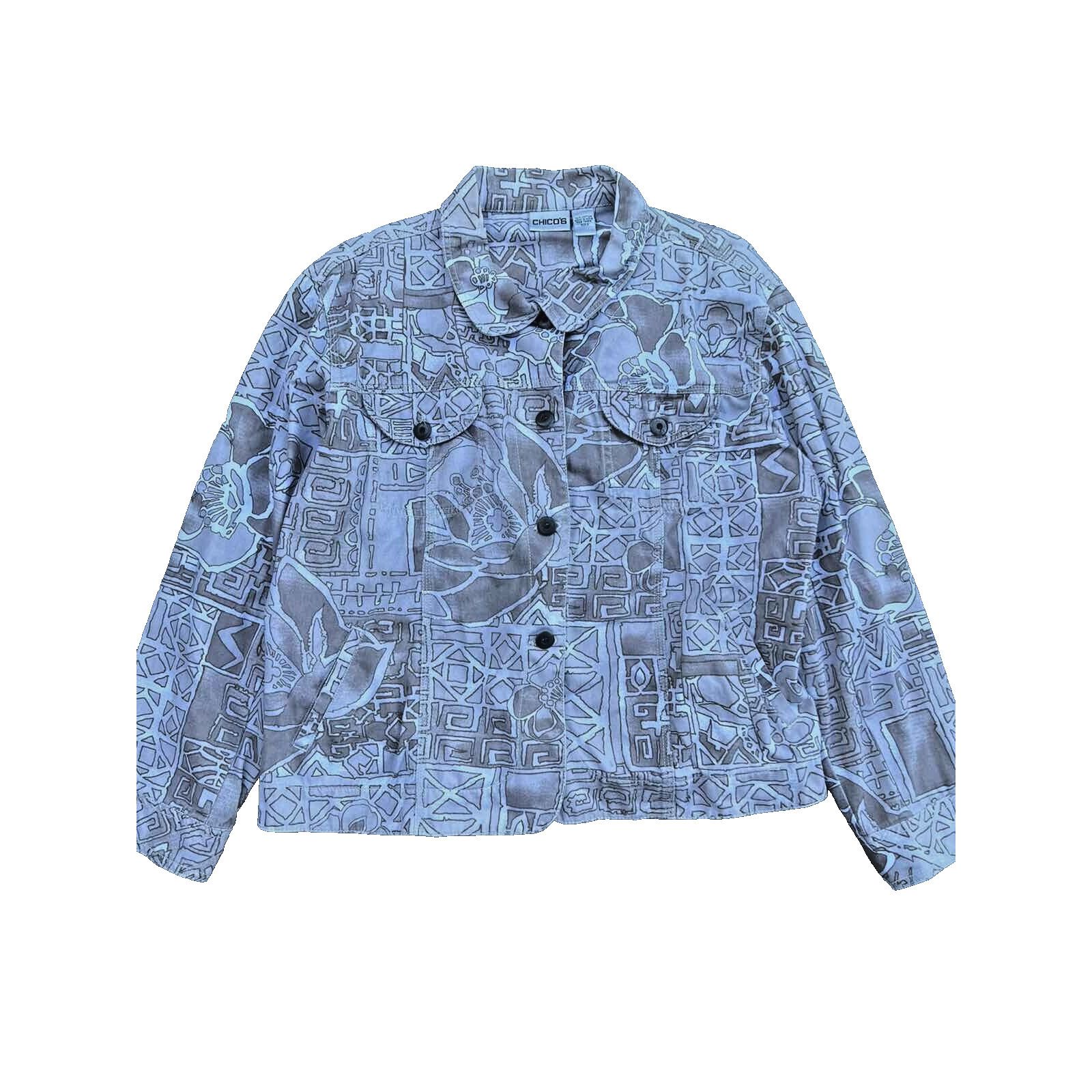 Chicos CHICO'S Women's art to wear denim jacket with Size 2 A000221 Size XS / US 0-2 / IT 36-38 - 2 Thumbnail