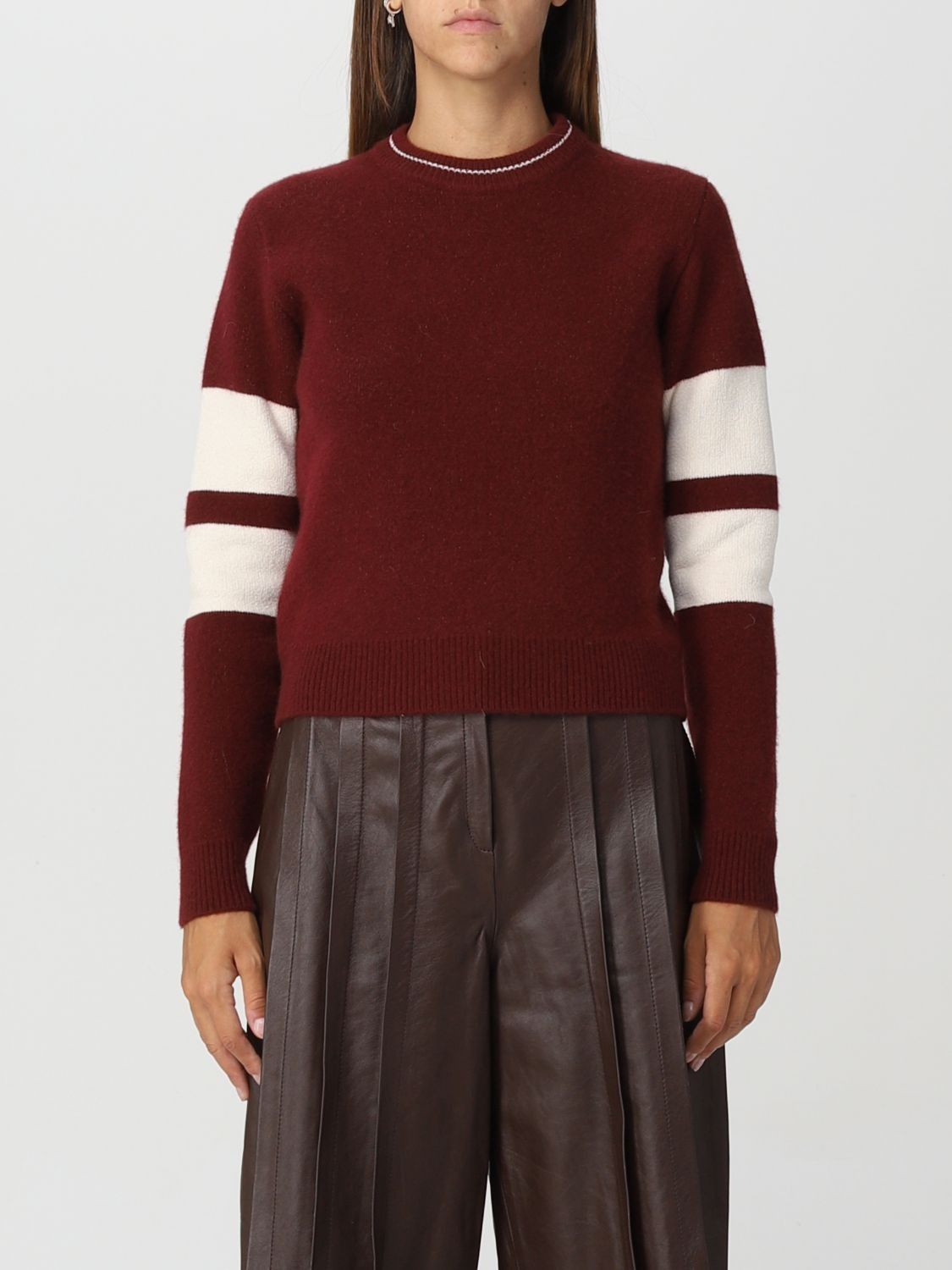 Golden Goose o1y0825 Crewneck Sweater in Burgundy/Ivory Size M / US 6-8 / IT 42-44 - 1 Thumbnail