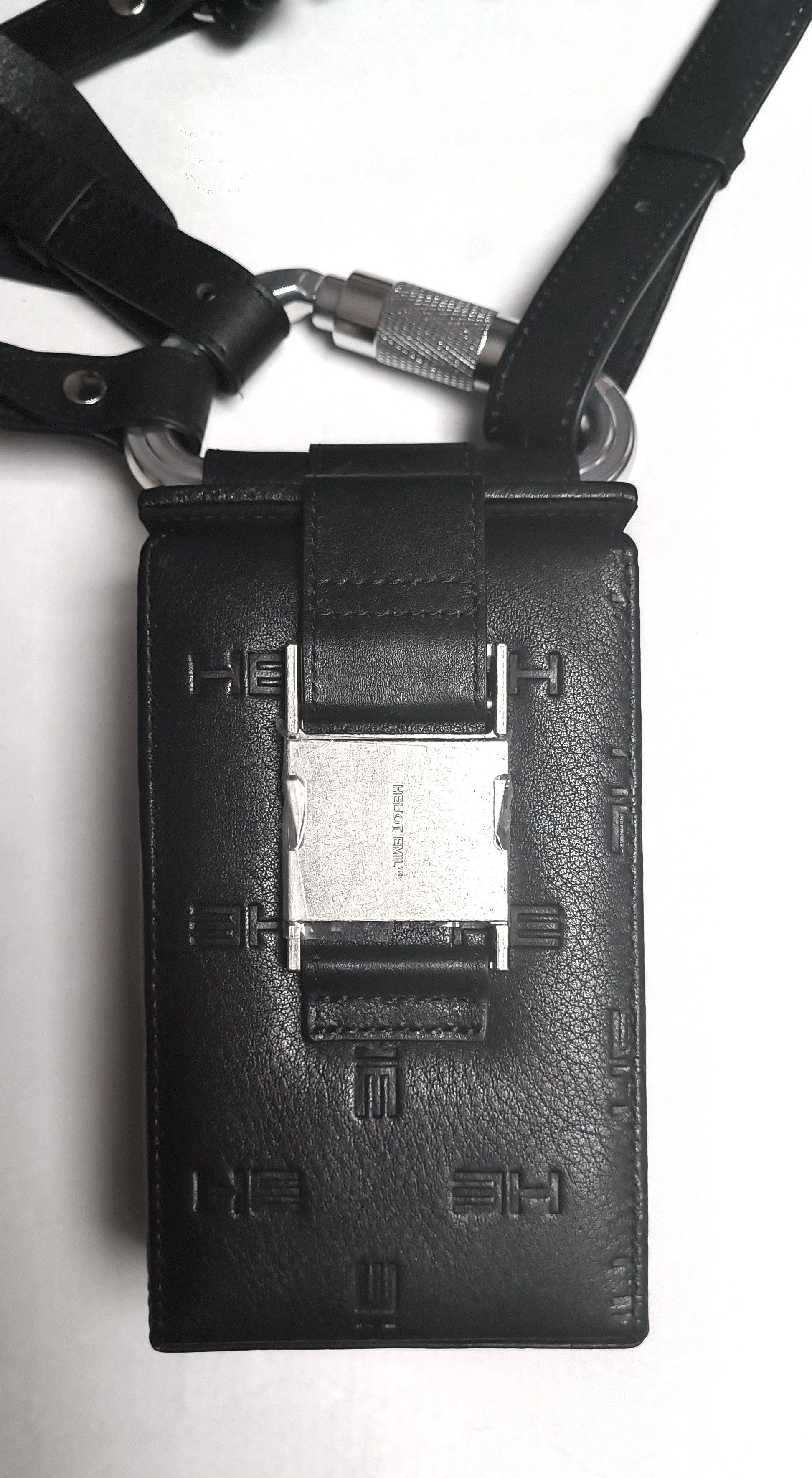 Heliot Emil AW20 LEATHER CARABINER MONOGRAM PHONE SLING BAG Size ONE SIZE - 14 Thumbnail