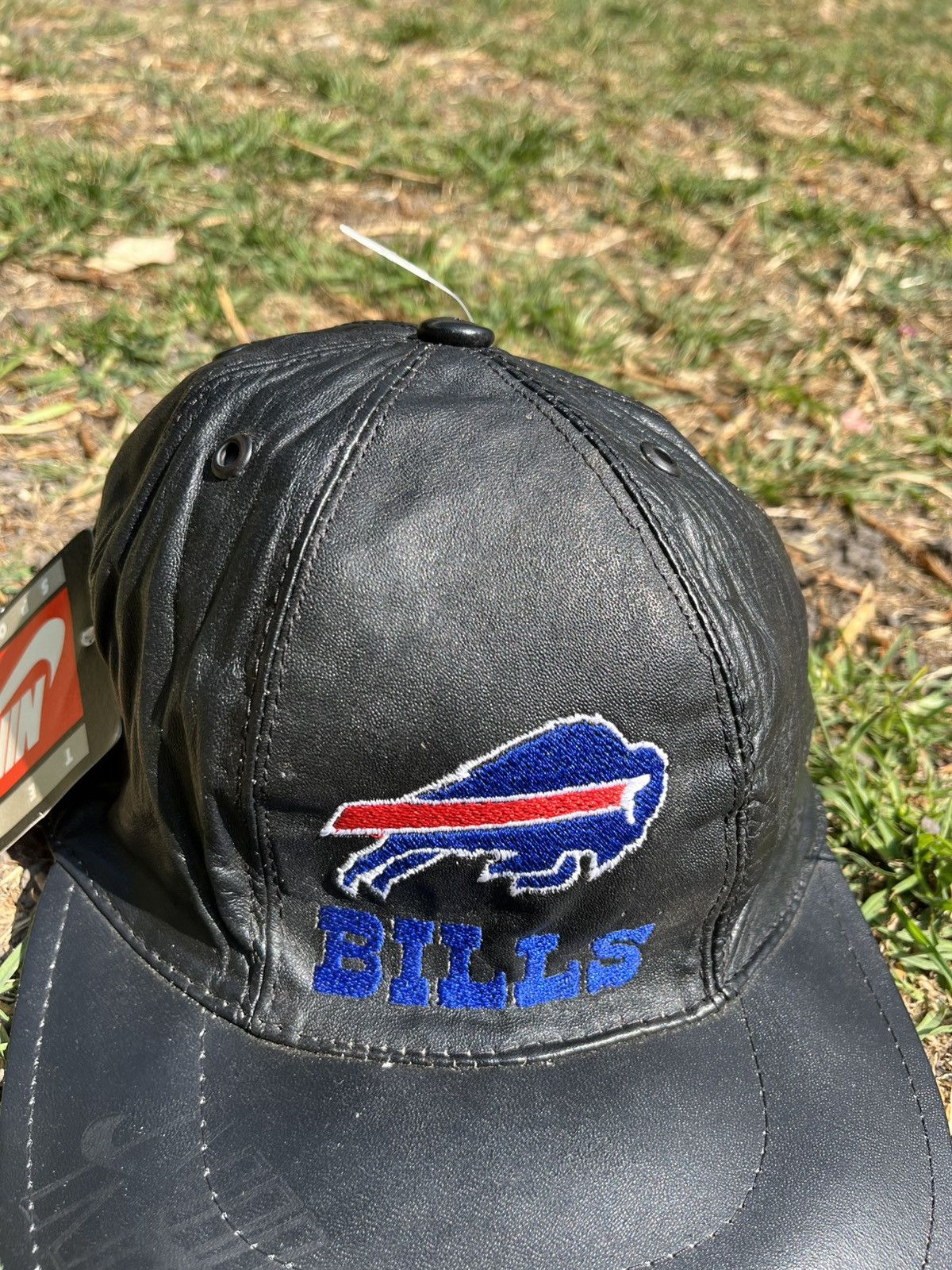 NFL Vintage Nike Bufallo Bills Leather Hat Size ONE SIZE - 2 Thumbnail
