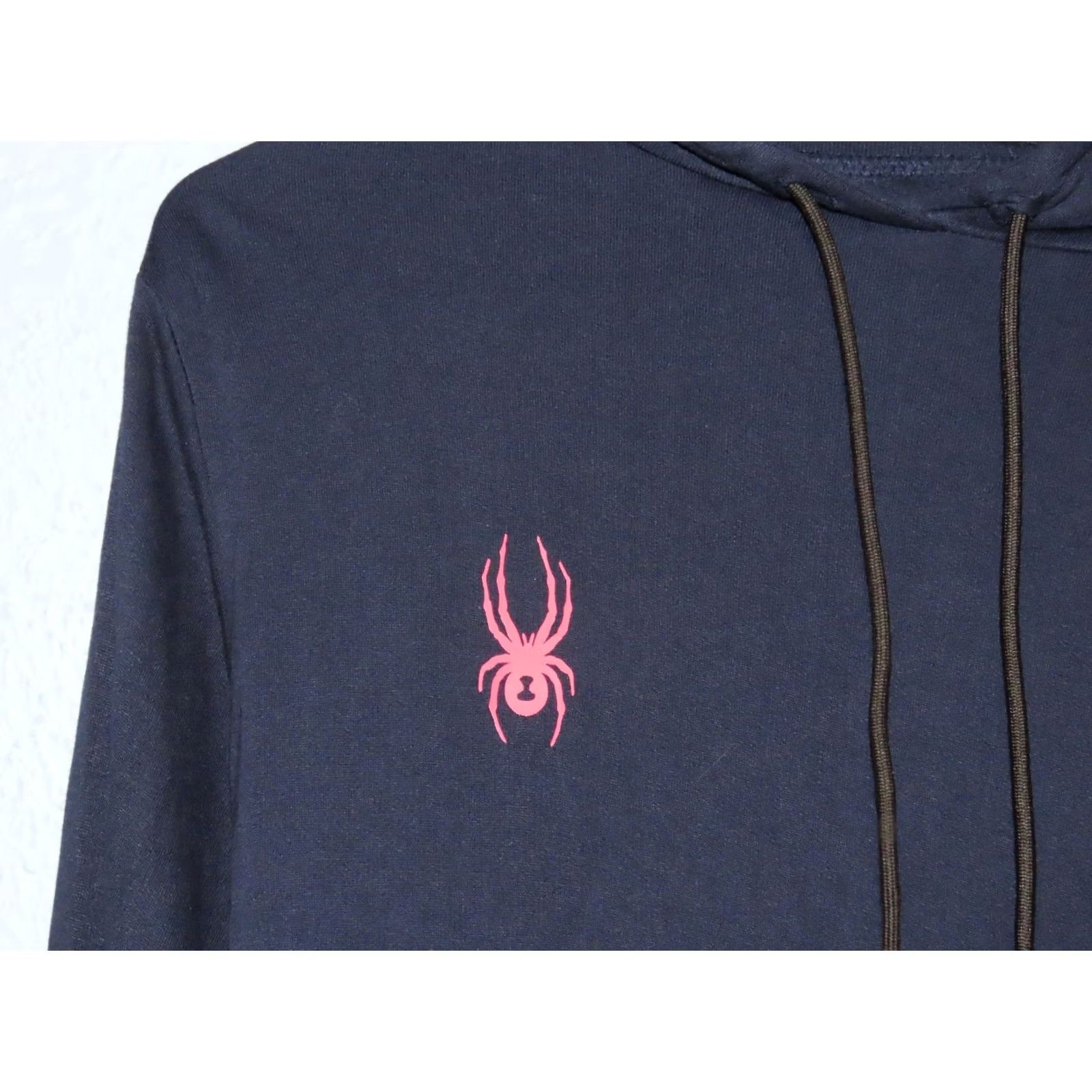 Spyder SPYDER Sleepwear Navy Cotton Blend Hoodie Womens Size M Pajama Top Blue Solid Long Sleeve Drawstring Hooded Spider Size M / US 6-8 / IT 42-44 - 4 Thumbnail