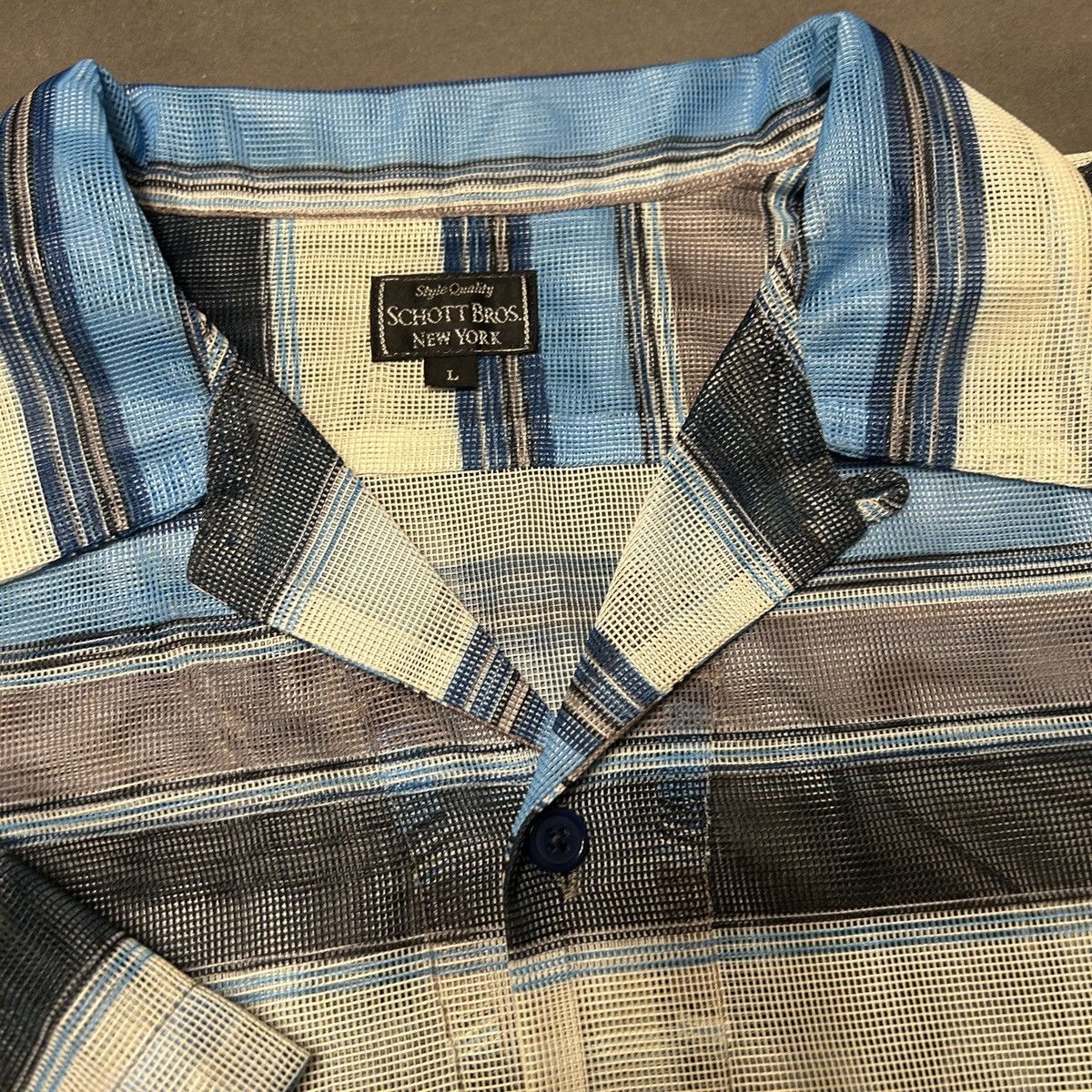 Schott Schott Camp Collar Mesh Summer Button Up Shirt Size US L / EU 52-54 / 3 - 4 Thumbnail