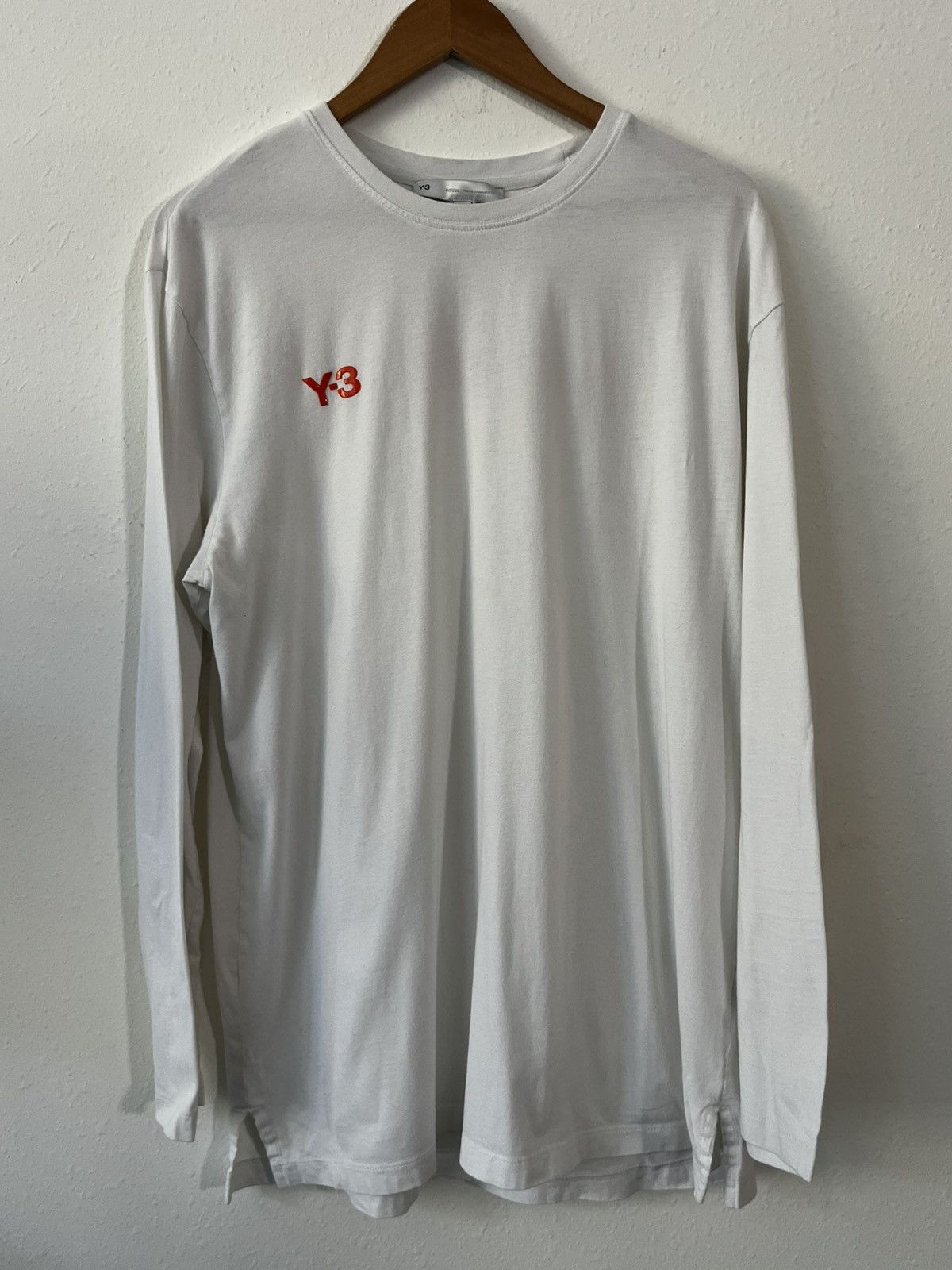 Y-3 Adidas Y3 Men White Logo Long Sleeve Shirt Size L Size US L / EU 52-54 / 3 - 1 Thumbnail