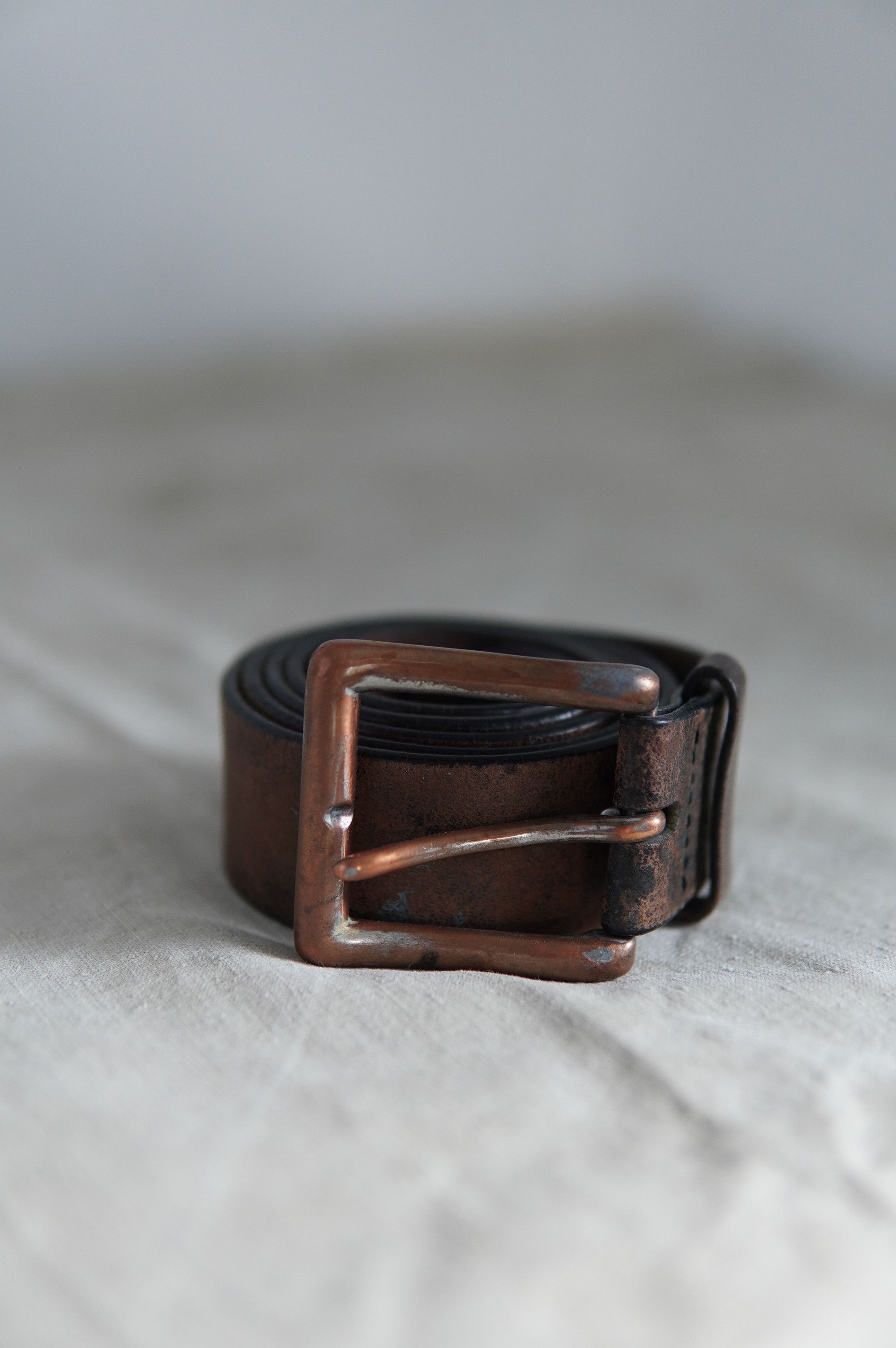 Vintage Vintage Heavy Leather Rusty Brown Belt Size ONE SIZE - 5 Thumbnail
