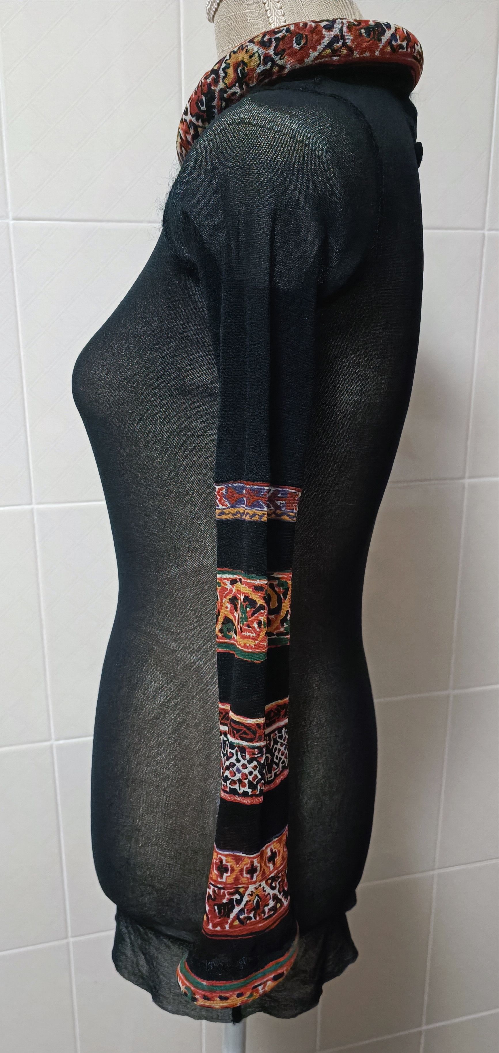 Jean Paul Gaultier 1999 _3D neckline and wrist mesh nylon top Size S / US 4 / IT 40 - 18 Thumbnail