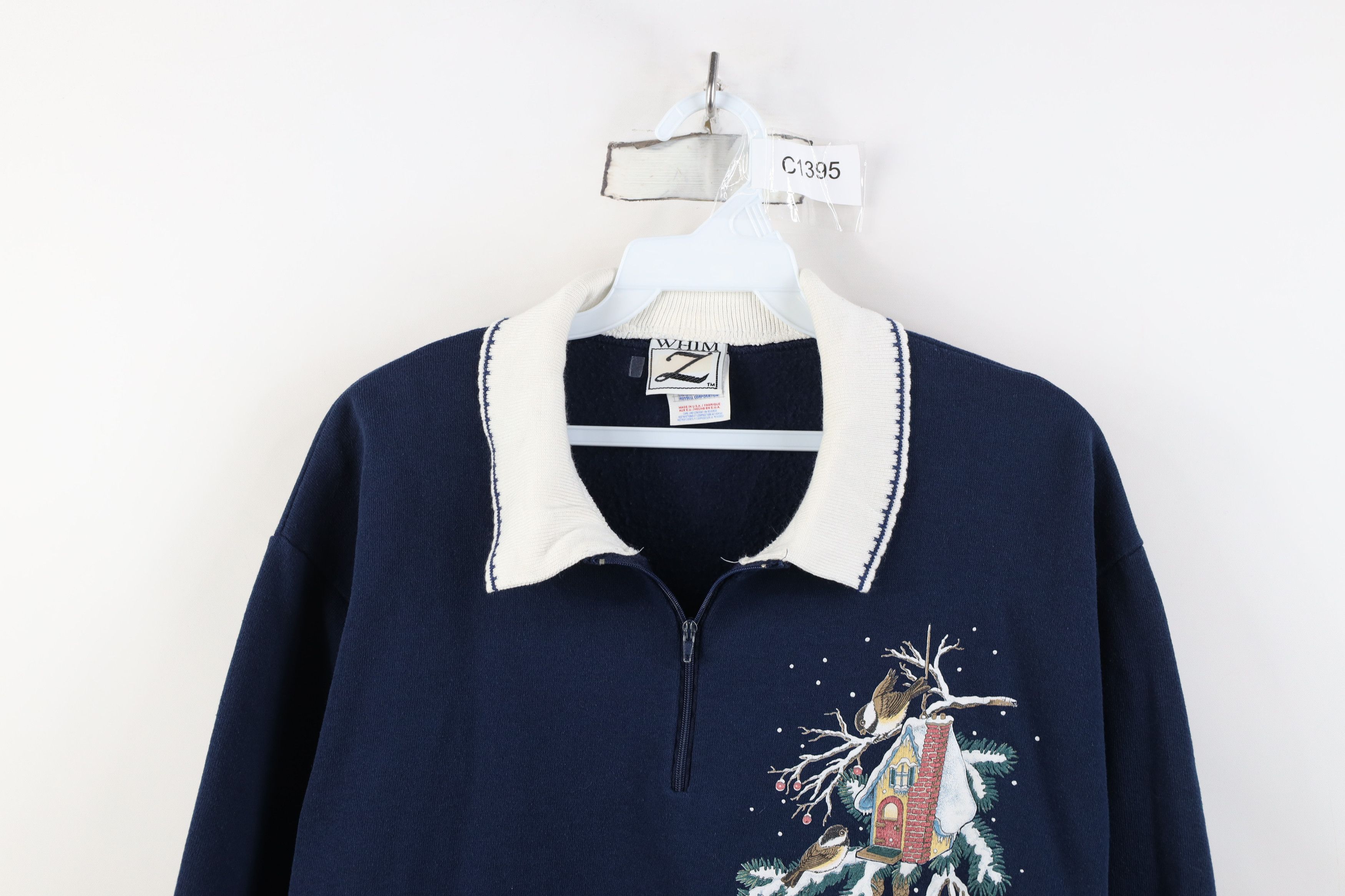 Vintage Vintage 90s Streetwear Christmas Collared Sweatshirt USA Size M / US 6-8 / IT 42-44 - 2 Thumbnail