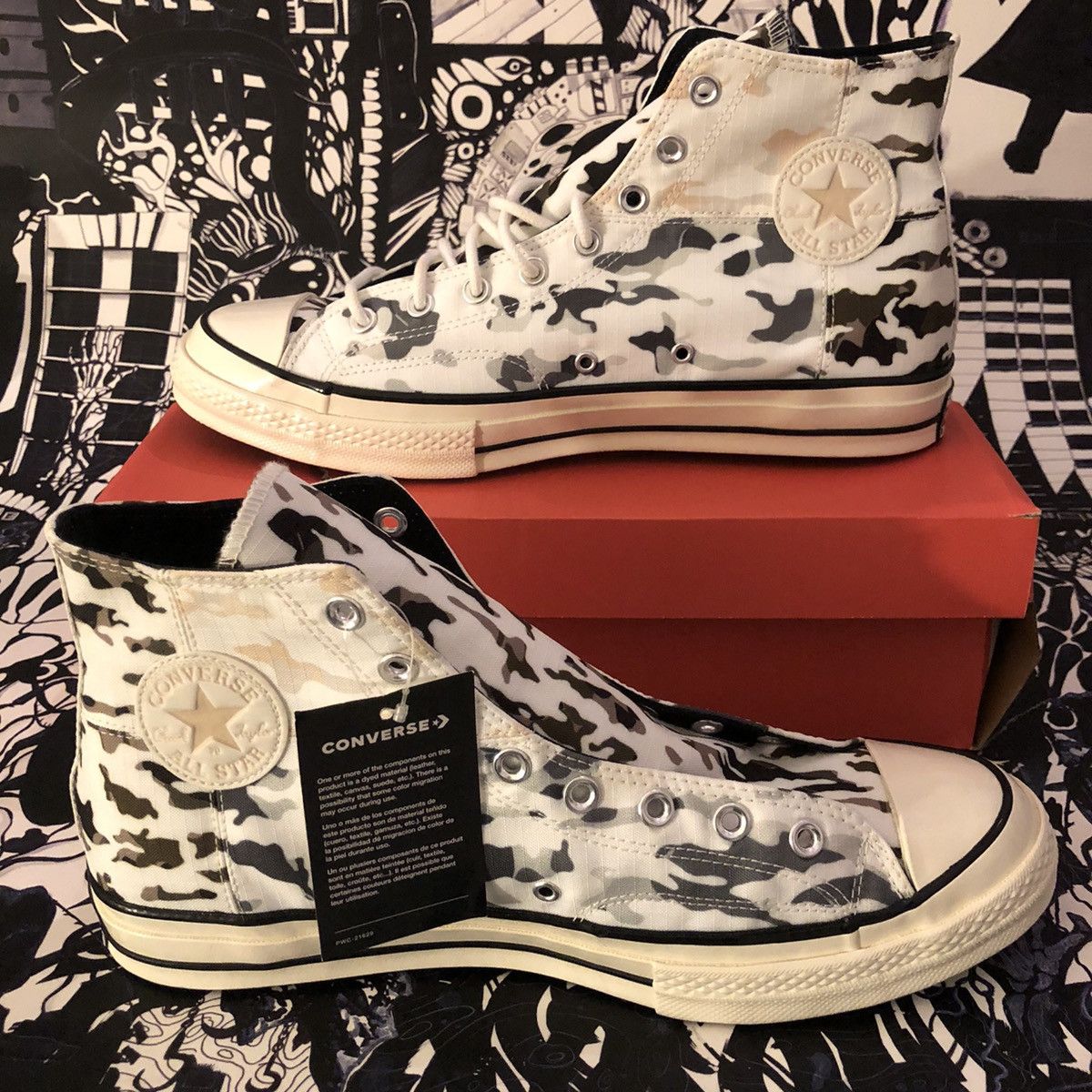 NWB Chuck 70 Hi Blocked Camo White Carbon Grey Utility