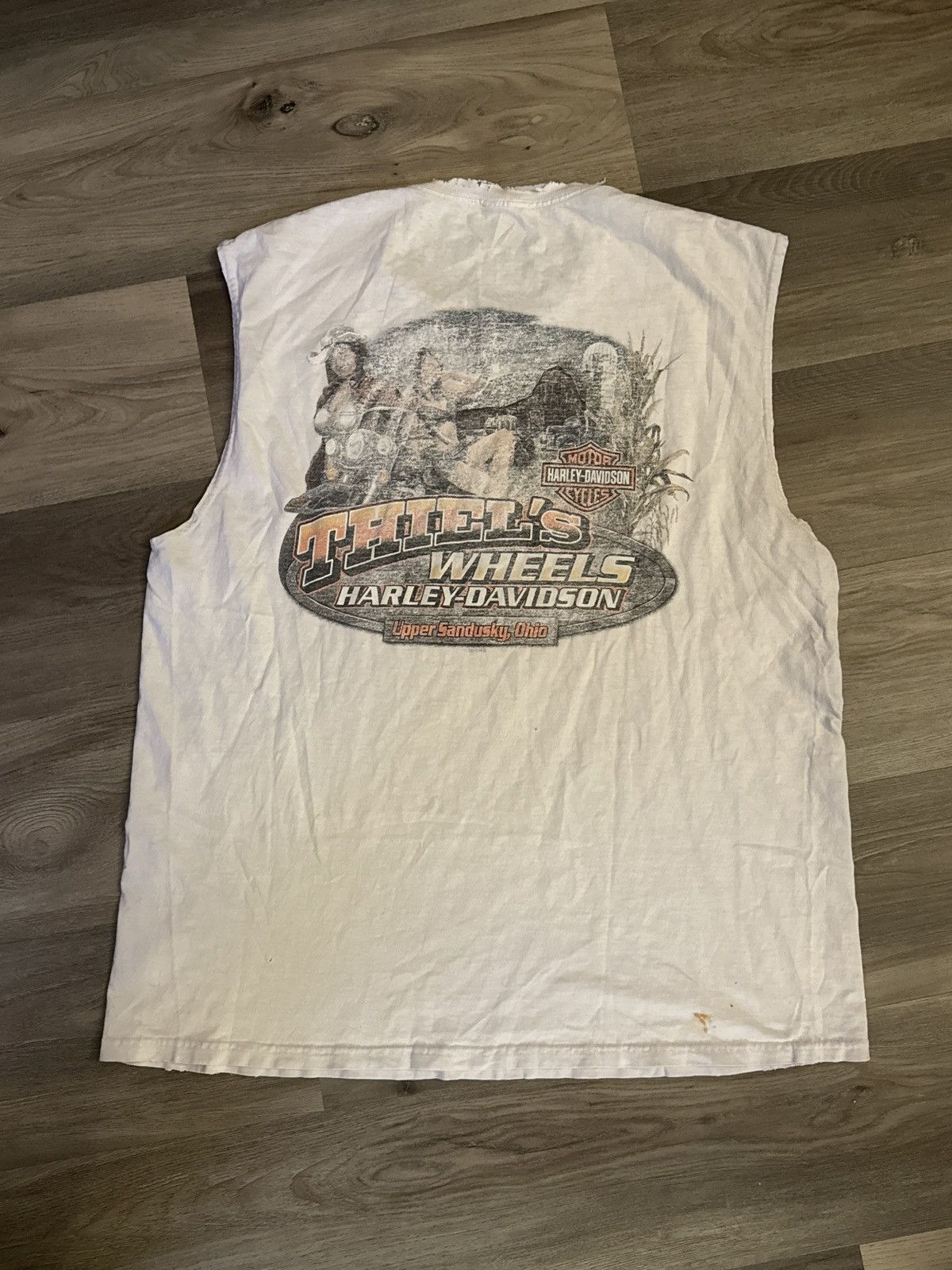 Vintage Distressed Harley Cutoff Tee Size US XL / EU 56 / 4 - 1 Thumbnail
