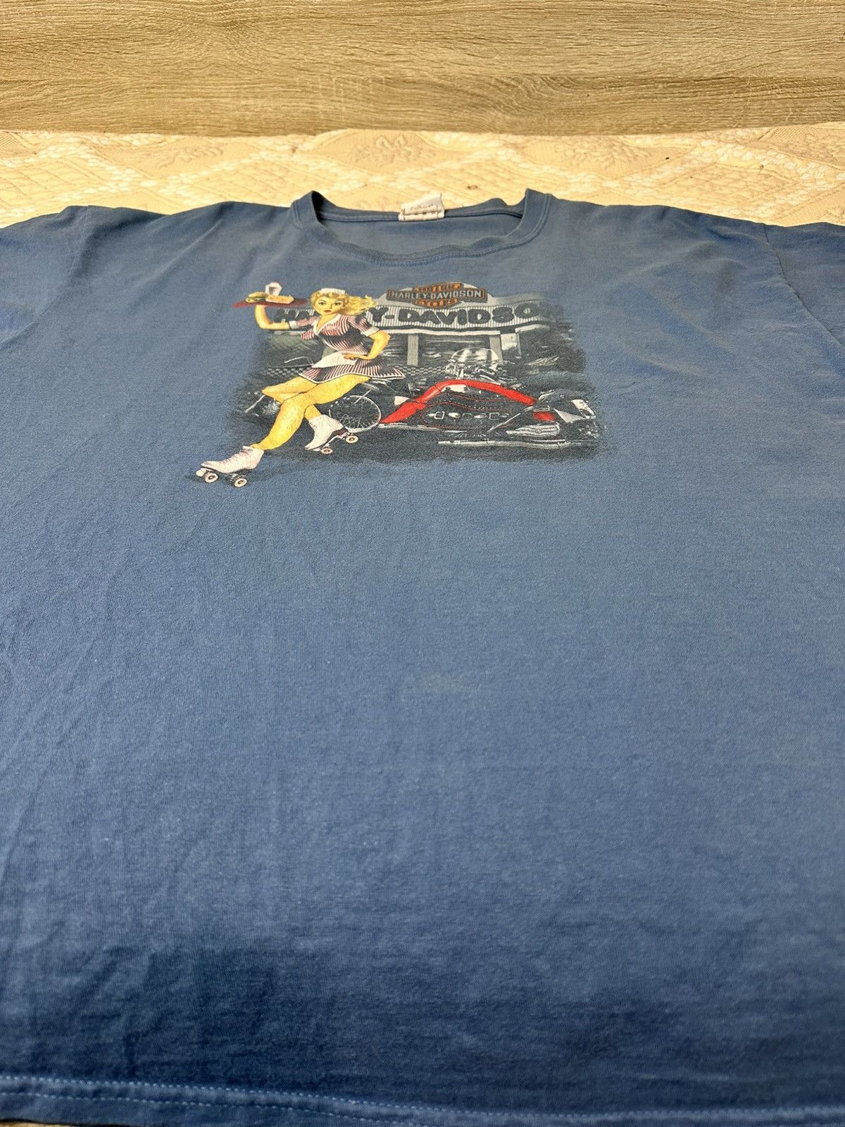 Harley Davidson 🔥 Harley Davidson Florida USA Hot Girl Vintage T Shirt 3D Size US XL / EU 56 / 4 - 8 Thumbnail