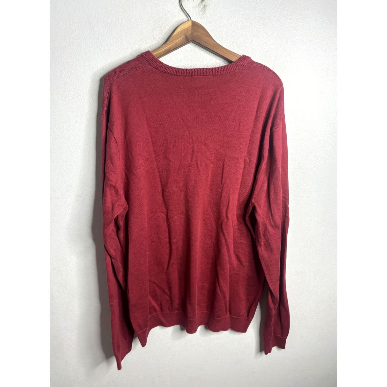 Lacoste Lacoste Red Argyle Sweater Mens XL Regular Knit Croc Logo Preppy Size US XL / EU 56 / 4 - 4 Thumbnail