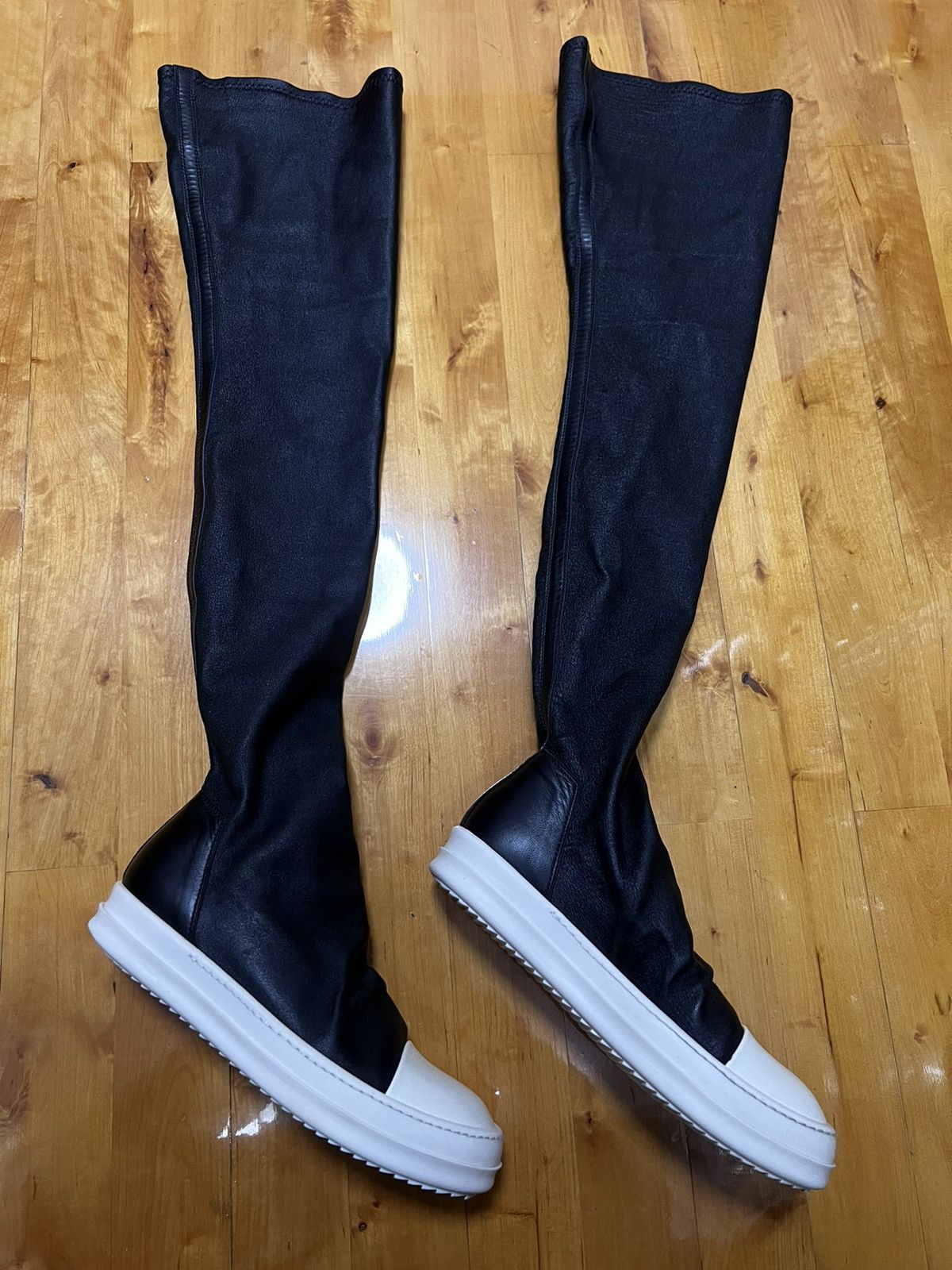 Rick Owens Rick owens mainline leather thigh high stocking sz 37 Size US 7 / IT 37 - 4 Thumbnail