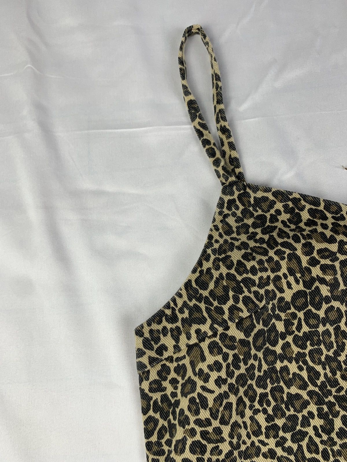 Japanese Brand SPAO Leopard Pattern Print Jeans Tank Mini Dress Size S / US 4 / IT 40 - 3 Thumbnail
