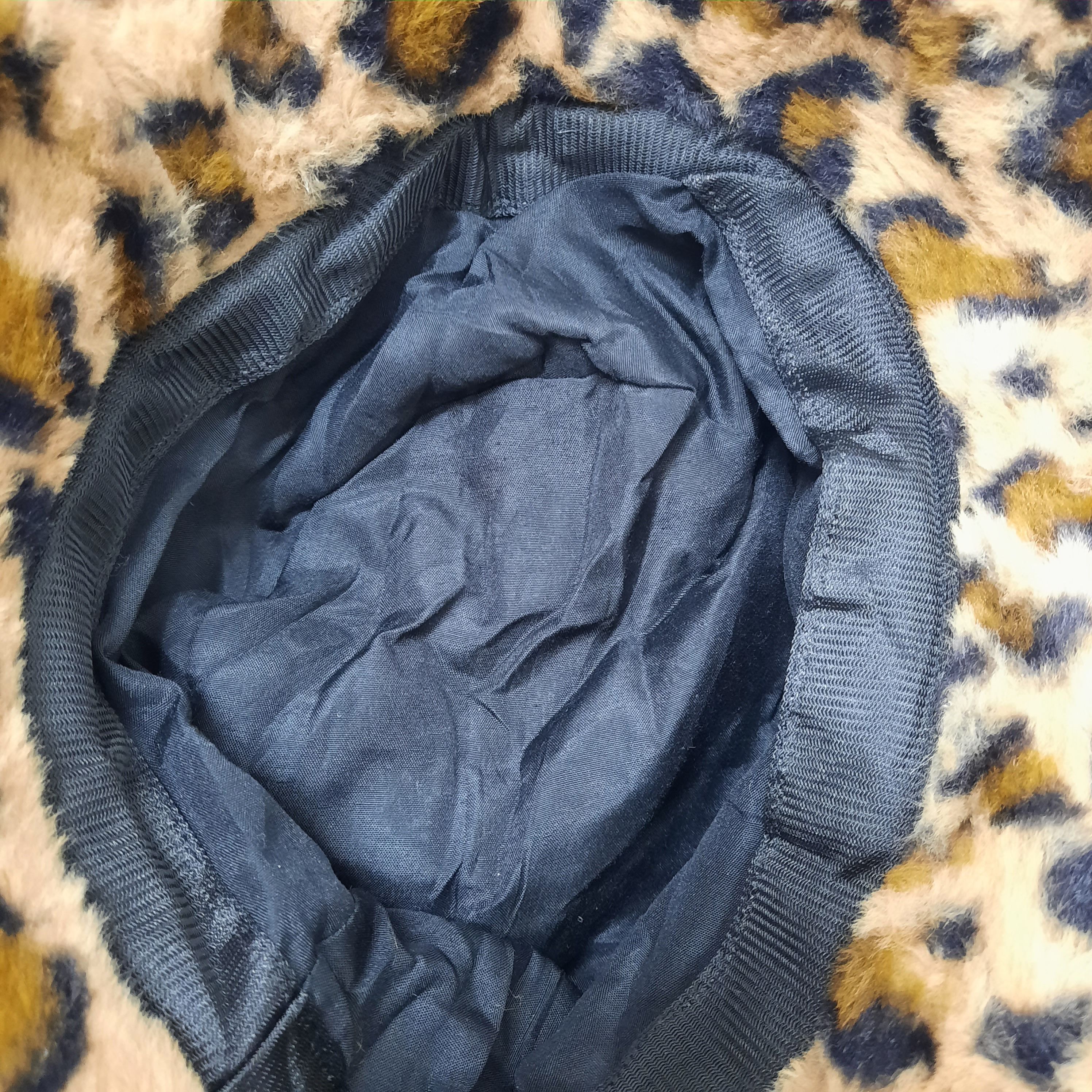 Japanese Brand 💥 Vintage leopard design fur bucket hat Size ONE SIZE - 4 Thumbnail