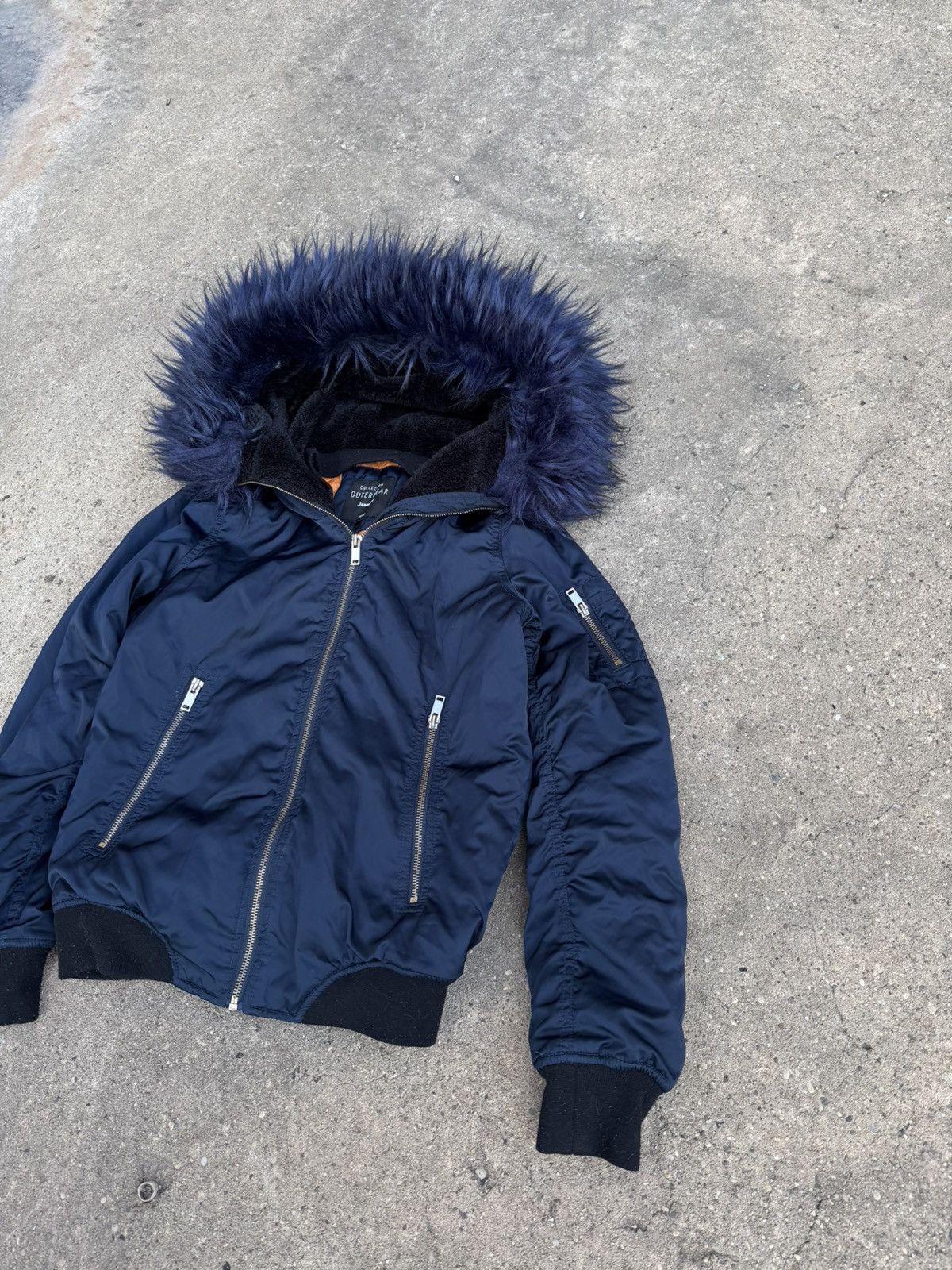 Other Streetwear Fur Hooded Bomber Jacket Size S / US 4 / IT 40 - 2 Thumbnail