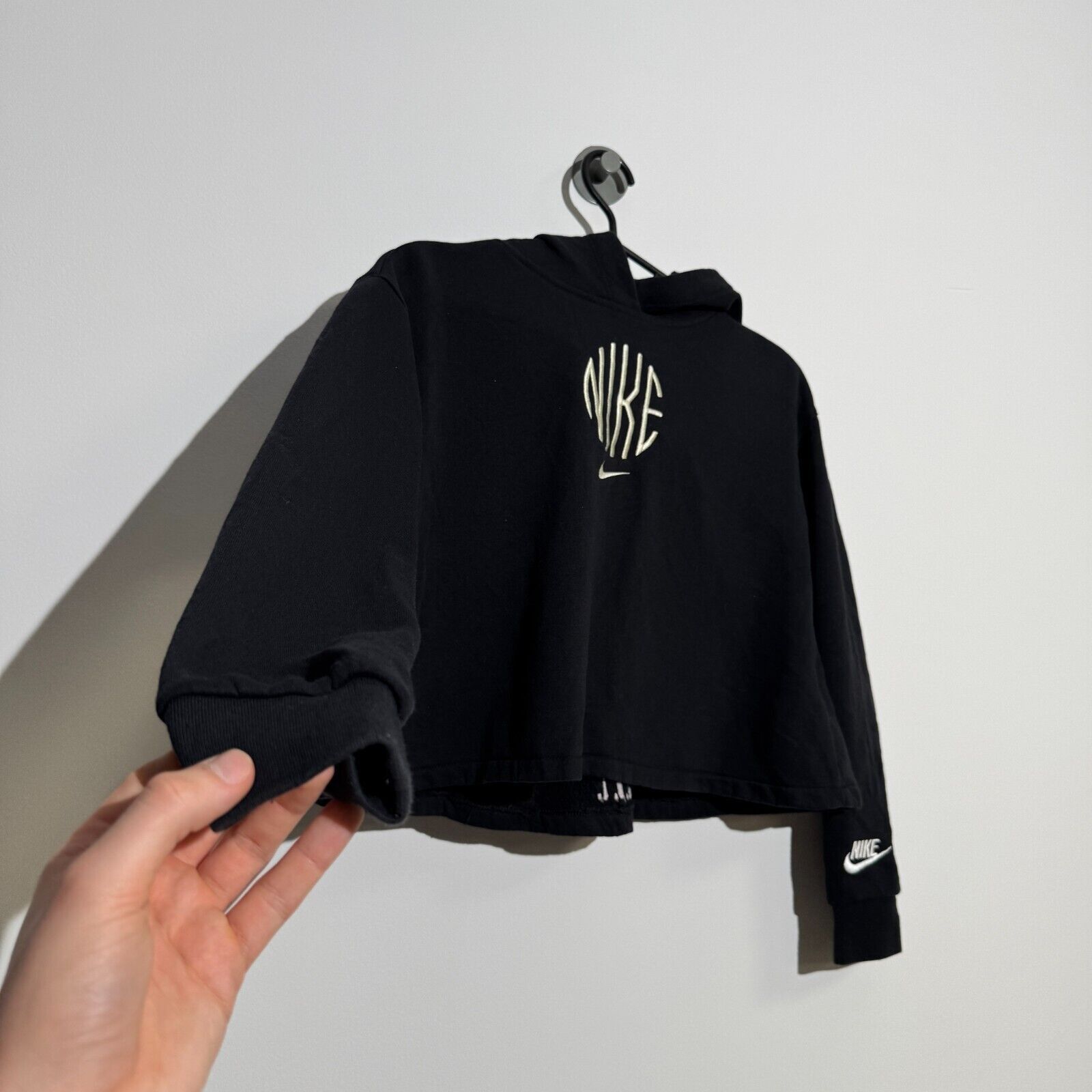 Nike Vintage Nike Women's XXS Black Cotton Hoodie 90s Running Size US M / EU 48-50 / 2 - 3 Thumbnail