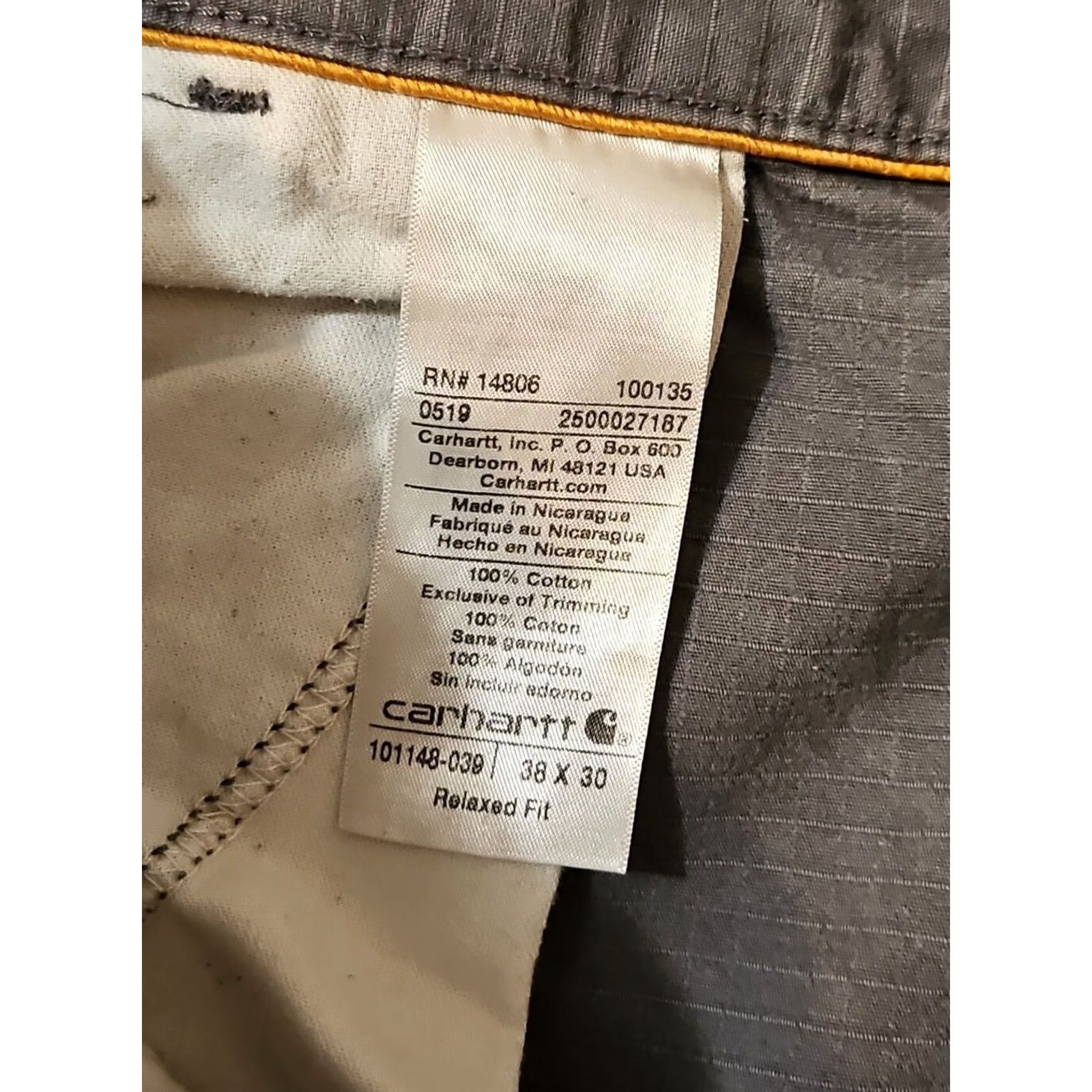 Carhartt Carhartt Pants Mens 38x30 Gray Force Ripstop Cargo Workwear Canvas Pockets Logo 101148 039 Size US 37 - 5 Thumbnail