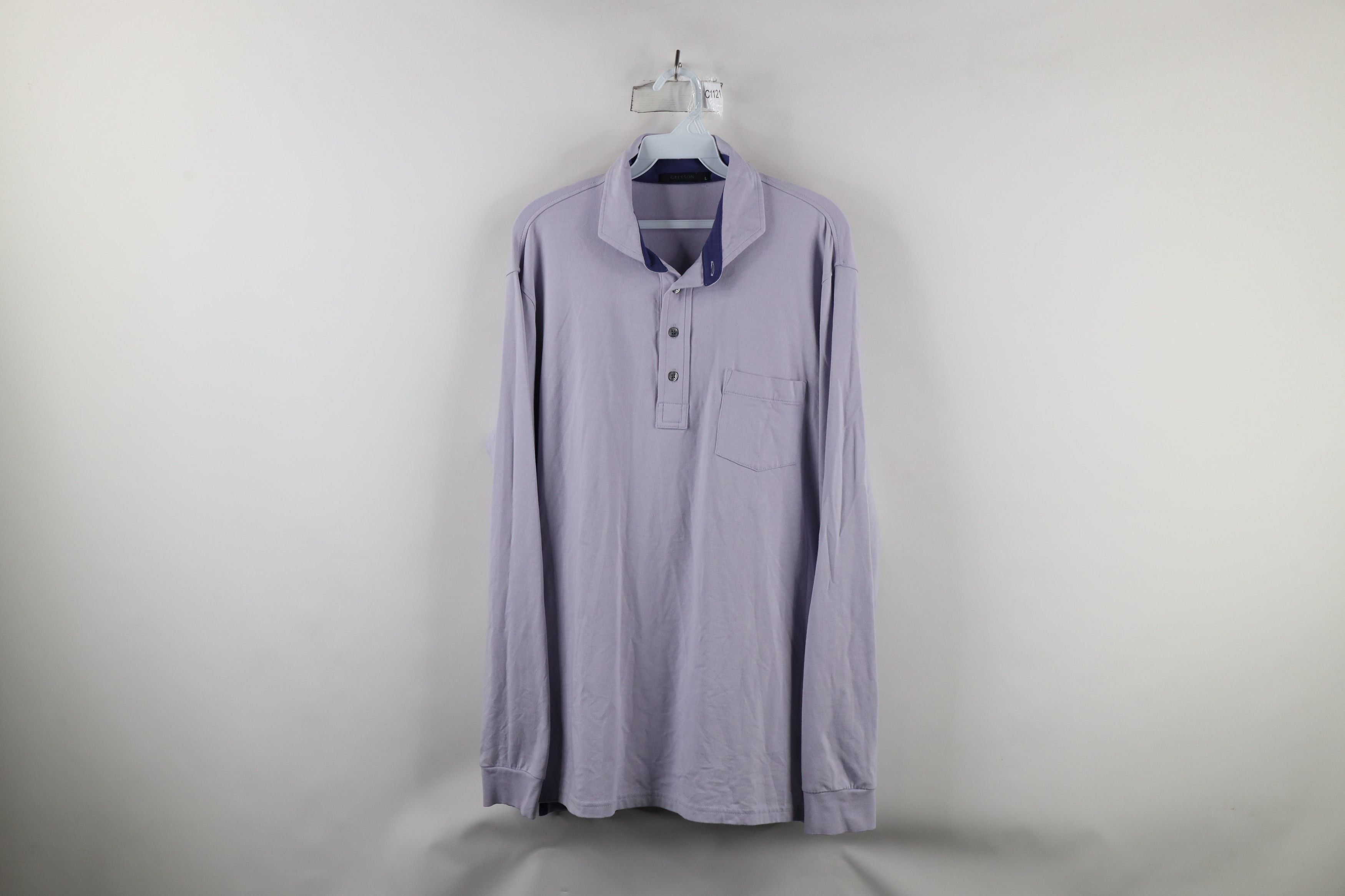 Greyson Clothiers Long Sleeve Collared Golf Polo Purple