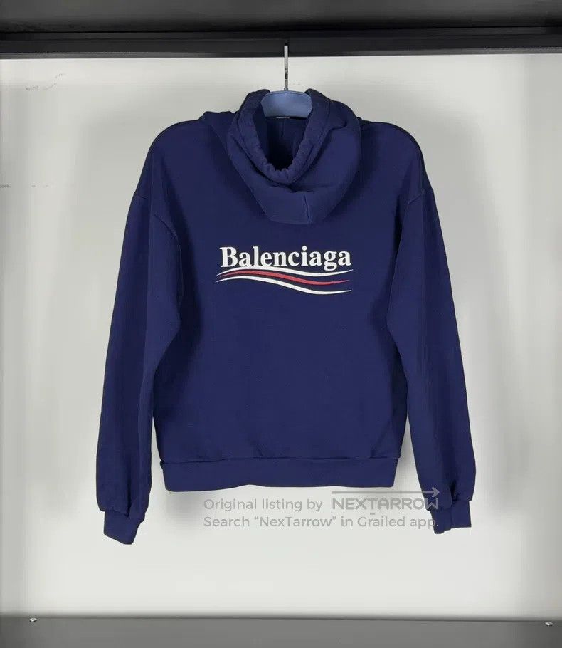 Balenciaga Balenciaga Blue Coke Logo Hooded Sweatshirt Size US S / EU 44-46 / 1 - 2 Thumbnail