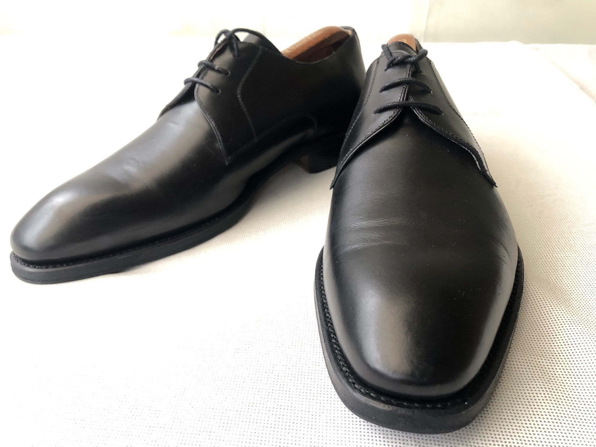 Berwick 1707 Berwick 5291 Black Leather Derby shoes Size US 10.5 / EU 43-44 - 3 Thumbnail
